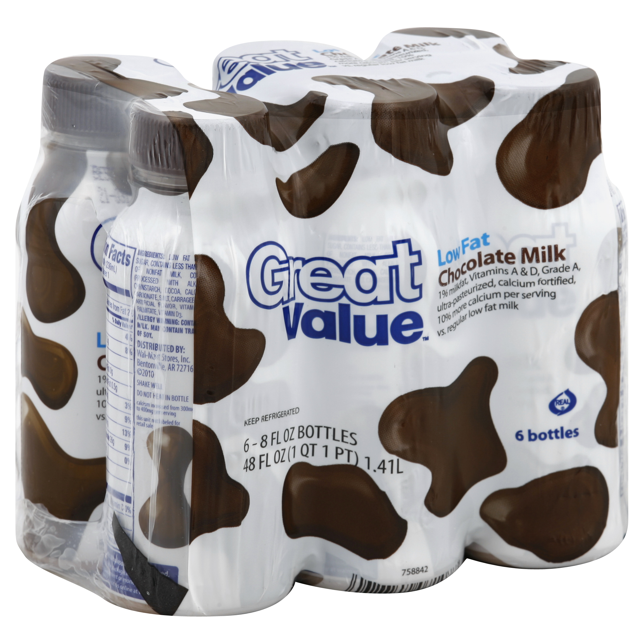 Great Value Chocolate Milk 6 Ea