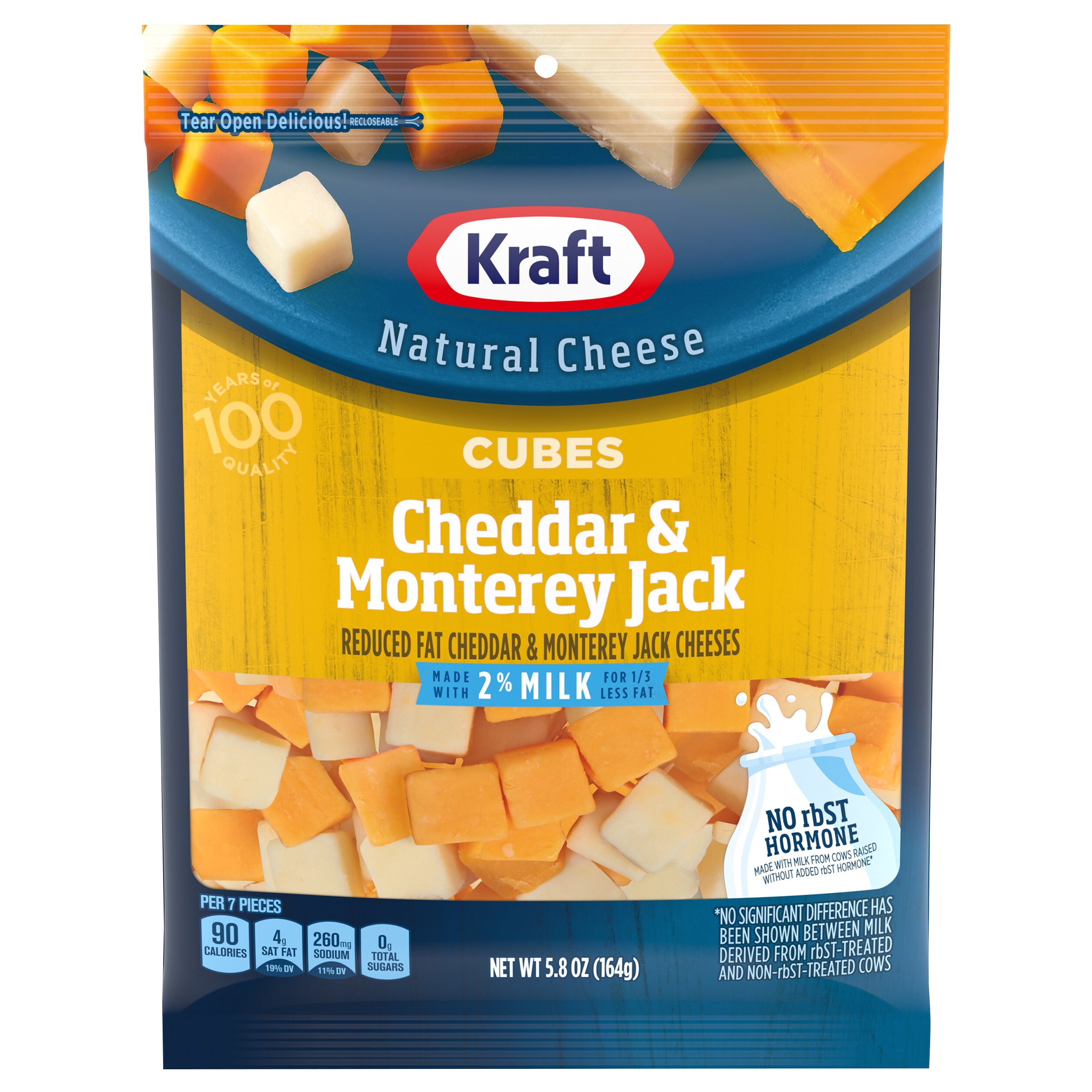 Cheese, Cheddar & Monterey Jack, Cubes, Natural