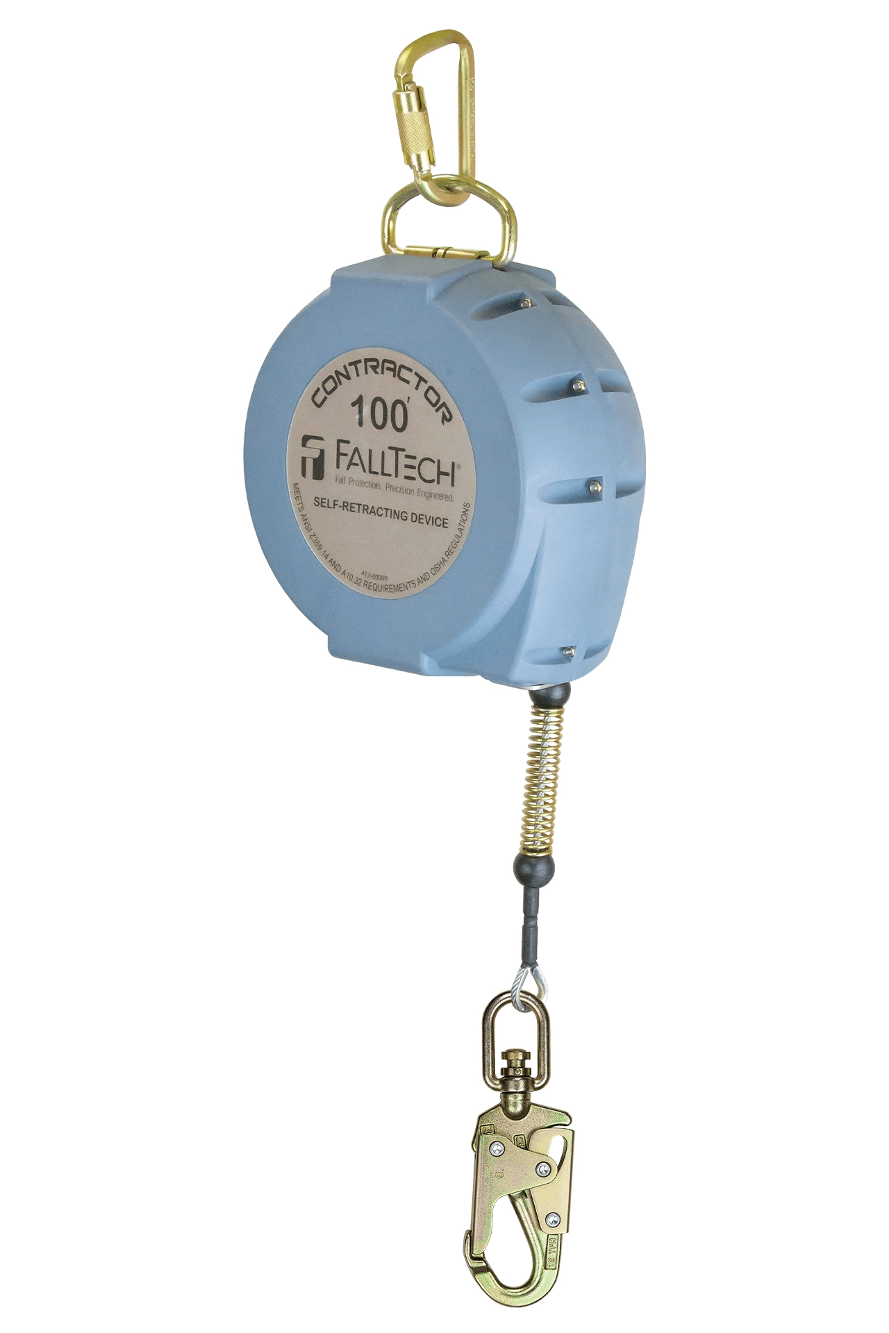 FallTech Contractor SRL with 100' Galvanized Cable and Anchorage Carabiner