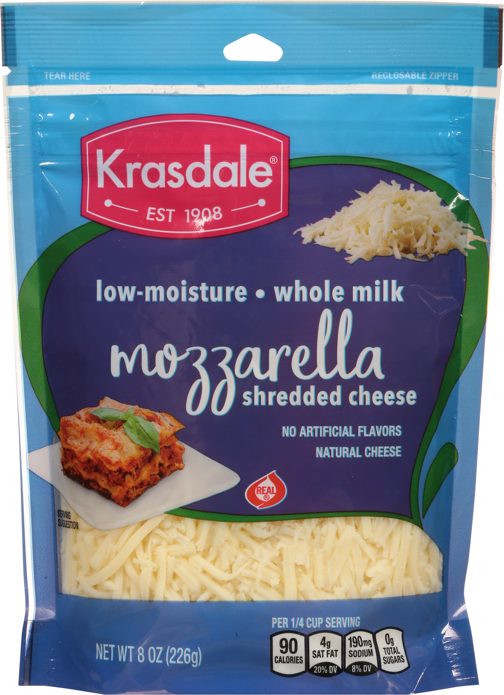 Shredded Cheese, Whole Milk, Low-Moisture, Mozzarella