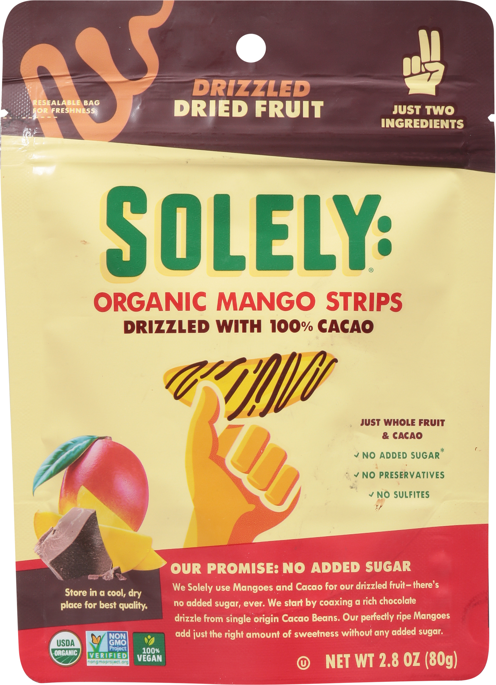 Dried Fruit, Organic, Mango Strips, Drizzled