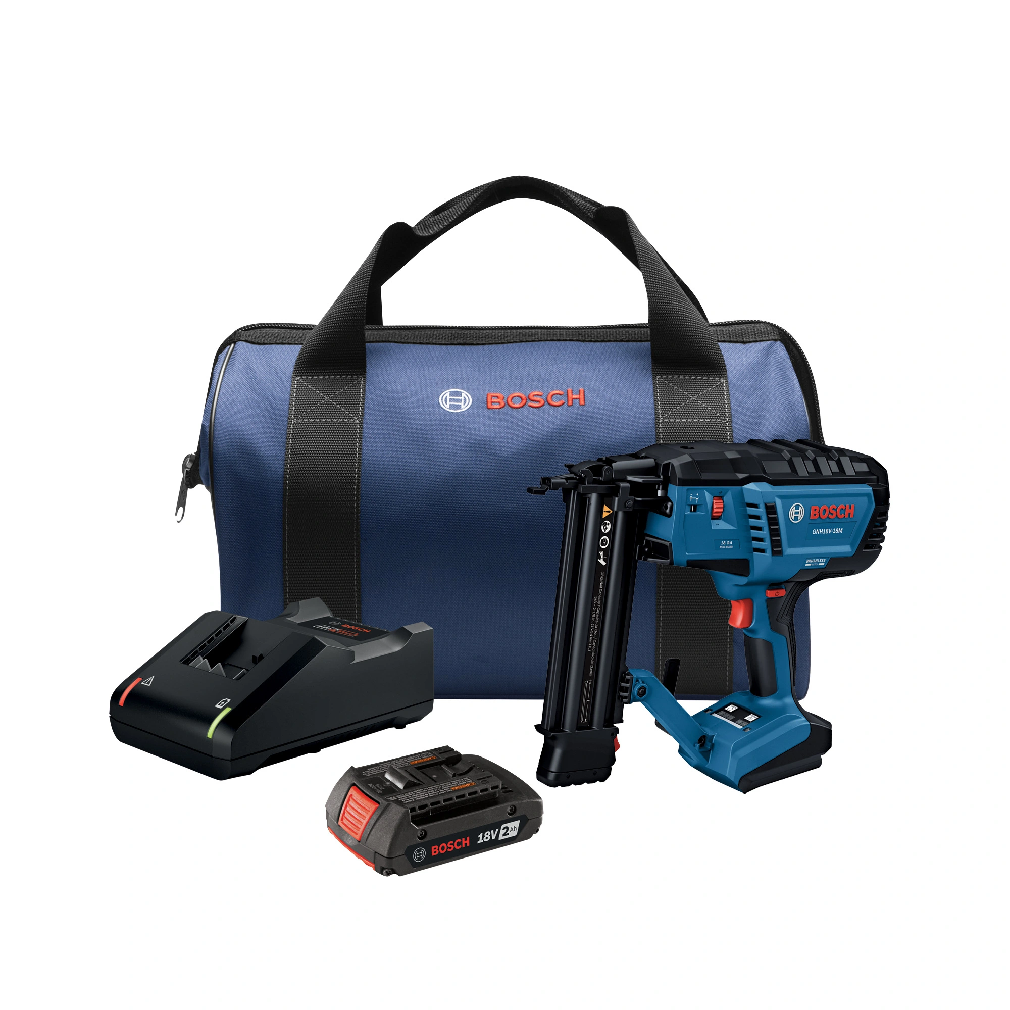 Bosch 18V 18 Gauge Brushless Brad Nailer Kit with Standard Power Battery (2 Ah)