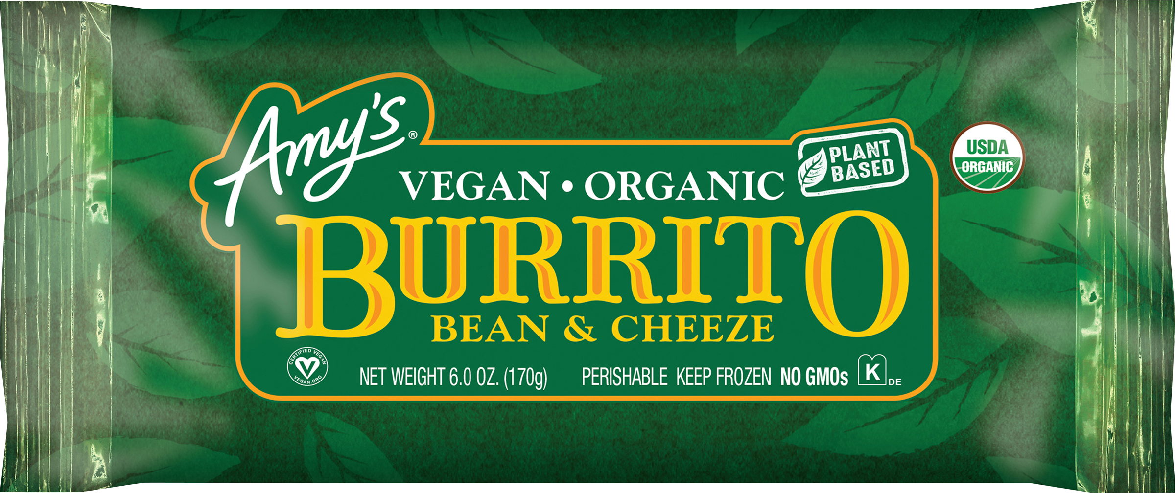Burrito, Organic, Vegan, Bean & Cheeze