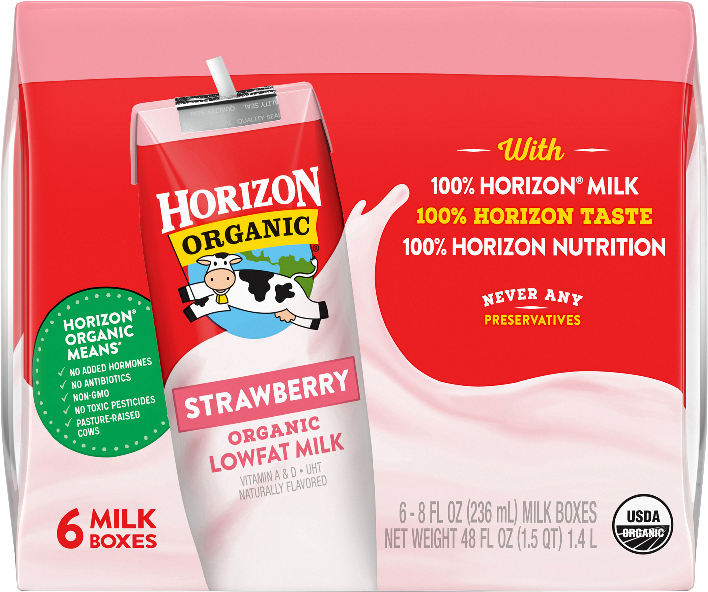 Milk, Lowfat, Organic, Strawberry