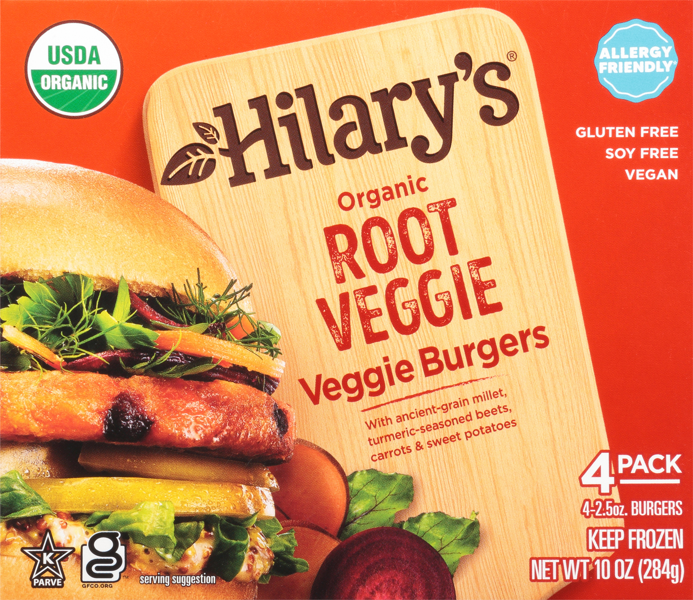 Veggie Burgers, Root Veggie, 4 Pack