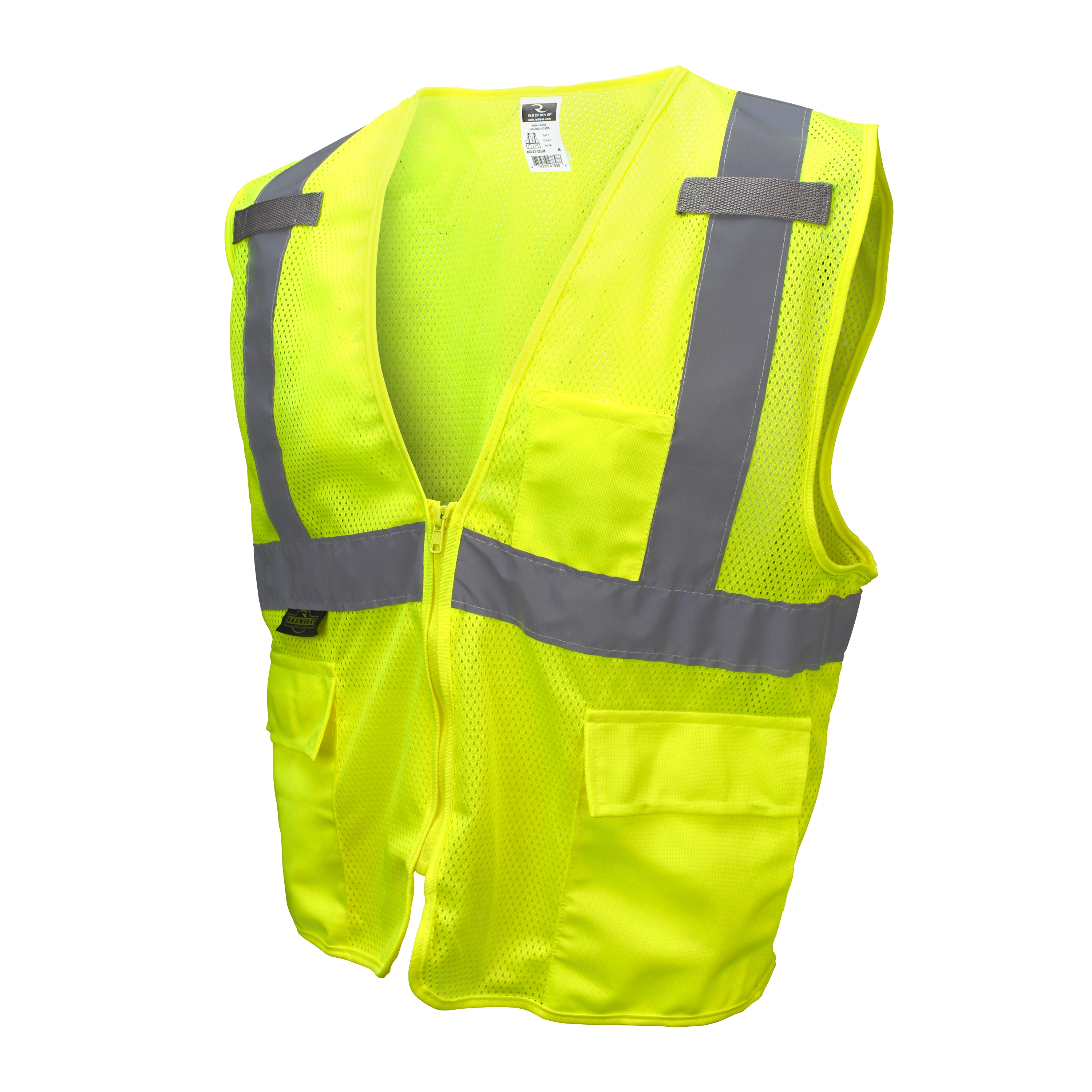Radians M Hi-Viz Green Standard Safety Vest with Tablet Pocket