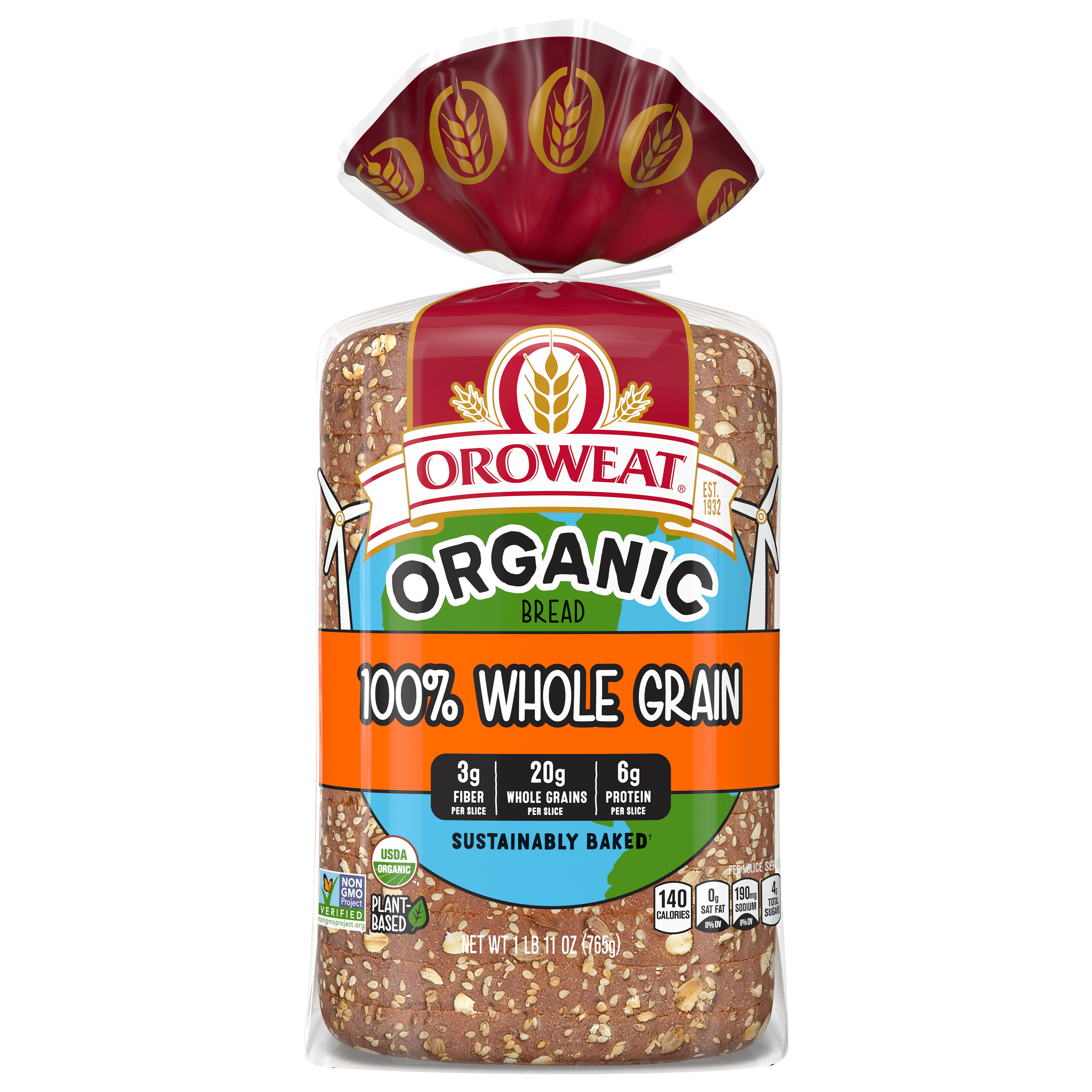 Bread, Organic, 100% Whole Grain