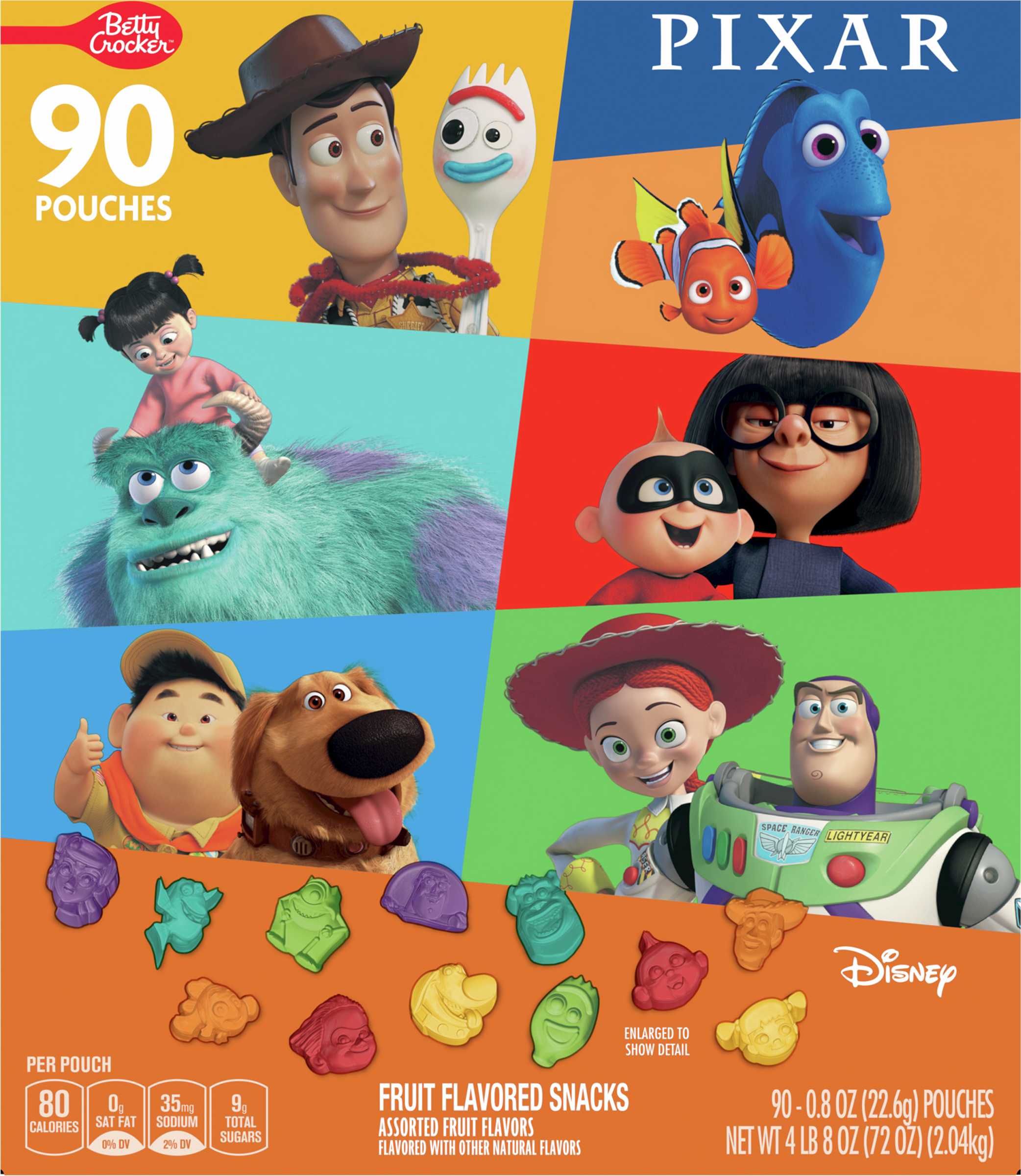 Fruit Flavored Snacks, Assorted, Pixar