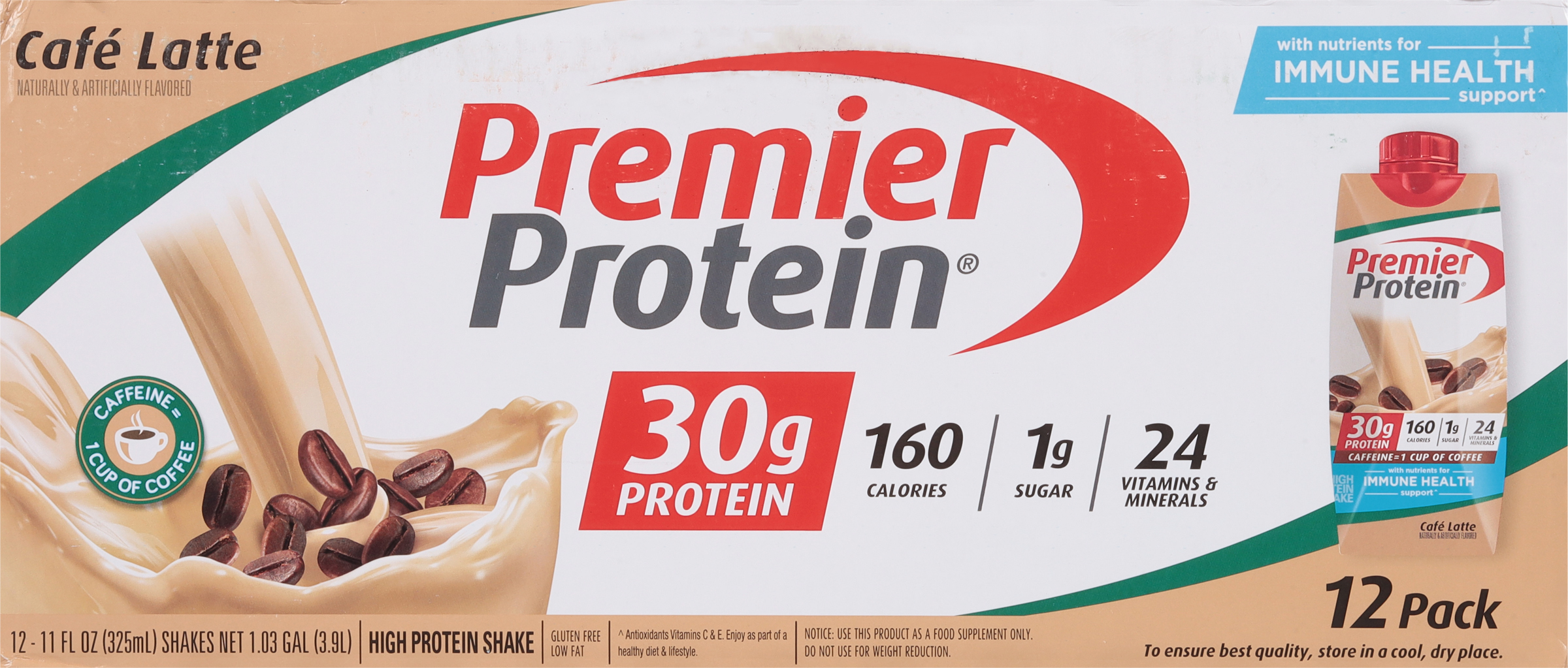 High Protein Shake, Cafe Latte, 12 Pack