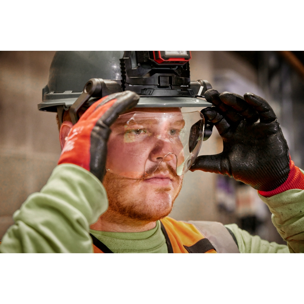 White Cap | Bolt Eye Visor Clear Dual Coat Lens Compatible W 