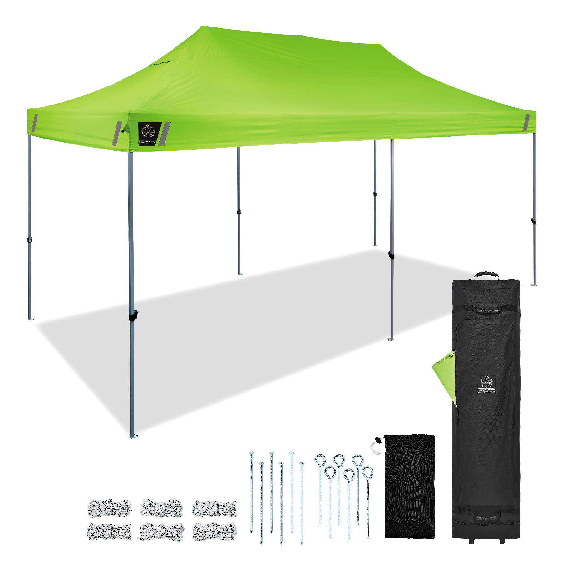 White Cap Ergodyne 10 X 20 Lime Hd Work Shelter Tent