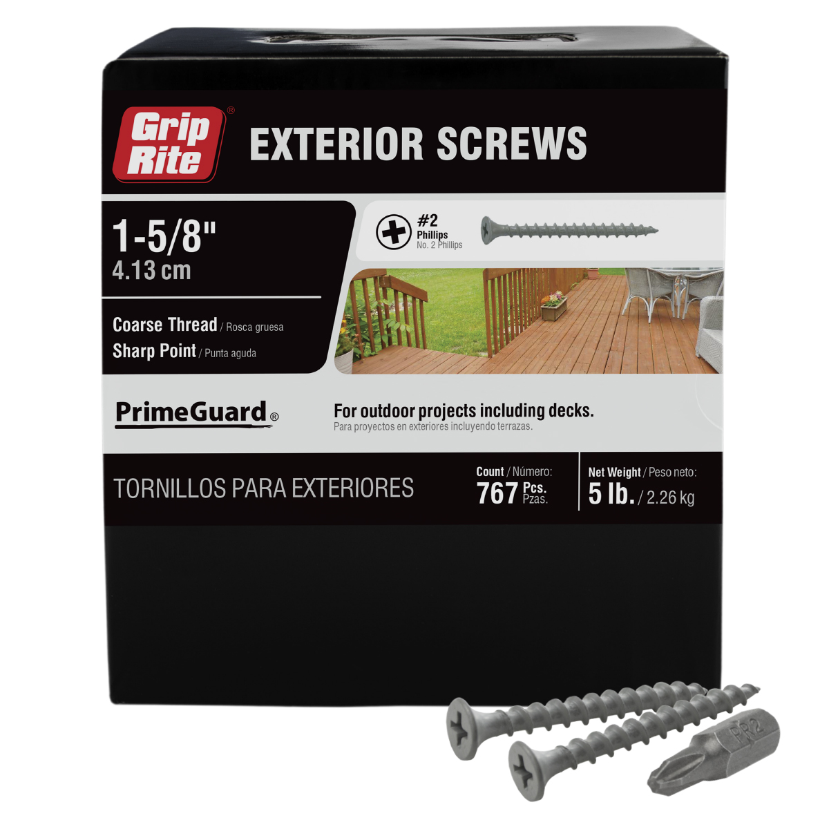 Grip-Rite PrimeGuard Ten 6 x 1-5/8-in Polymer Deck Screws (5-lb)