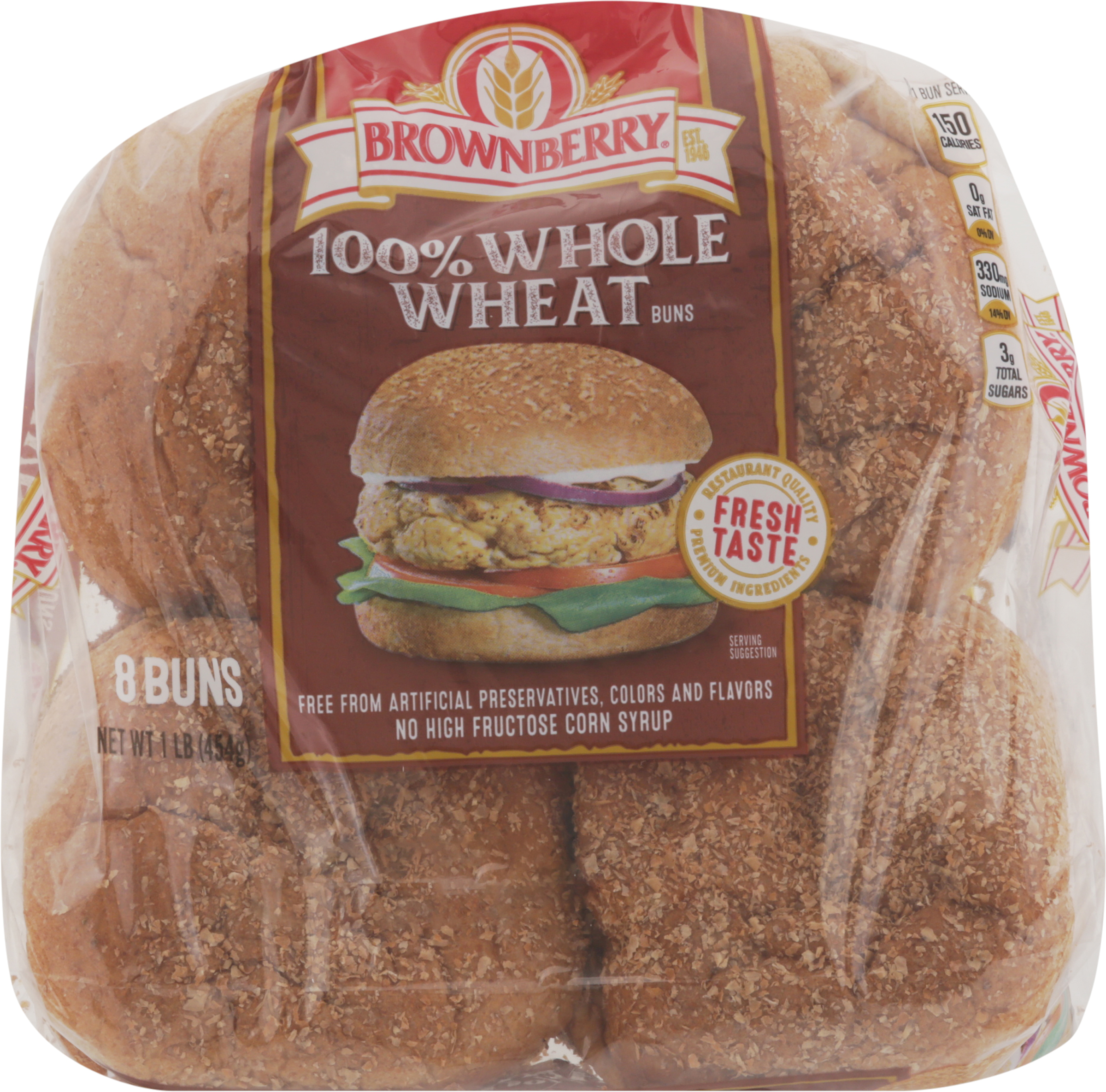 Buns, 100% Whole Wheat