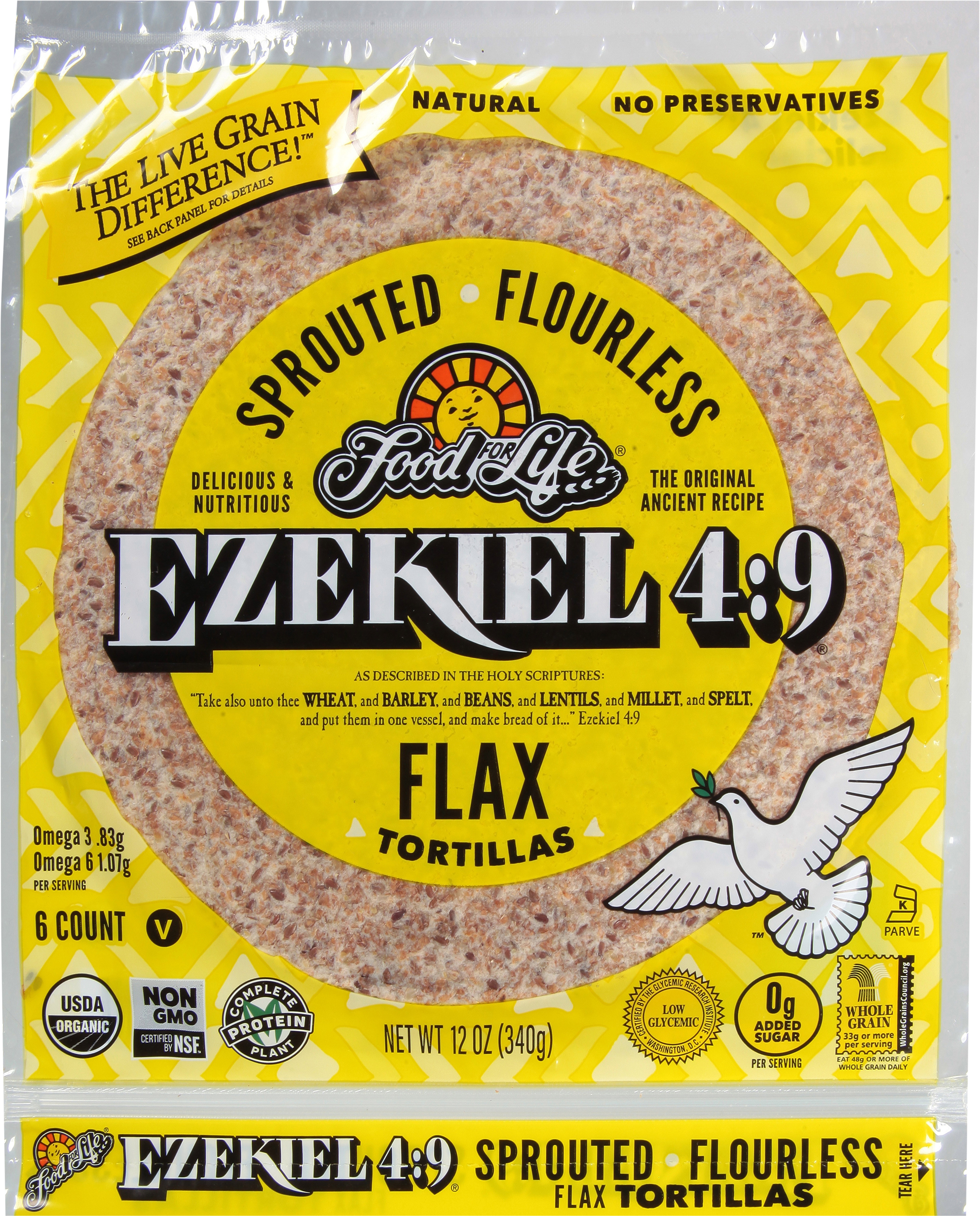 Tortillas, Sprouted, Flourless, Flax