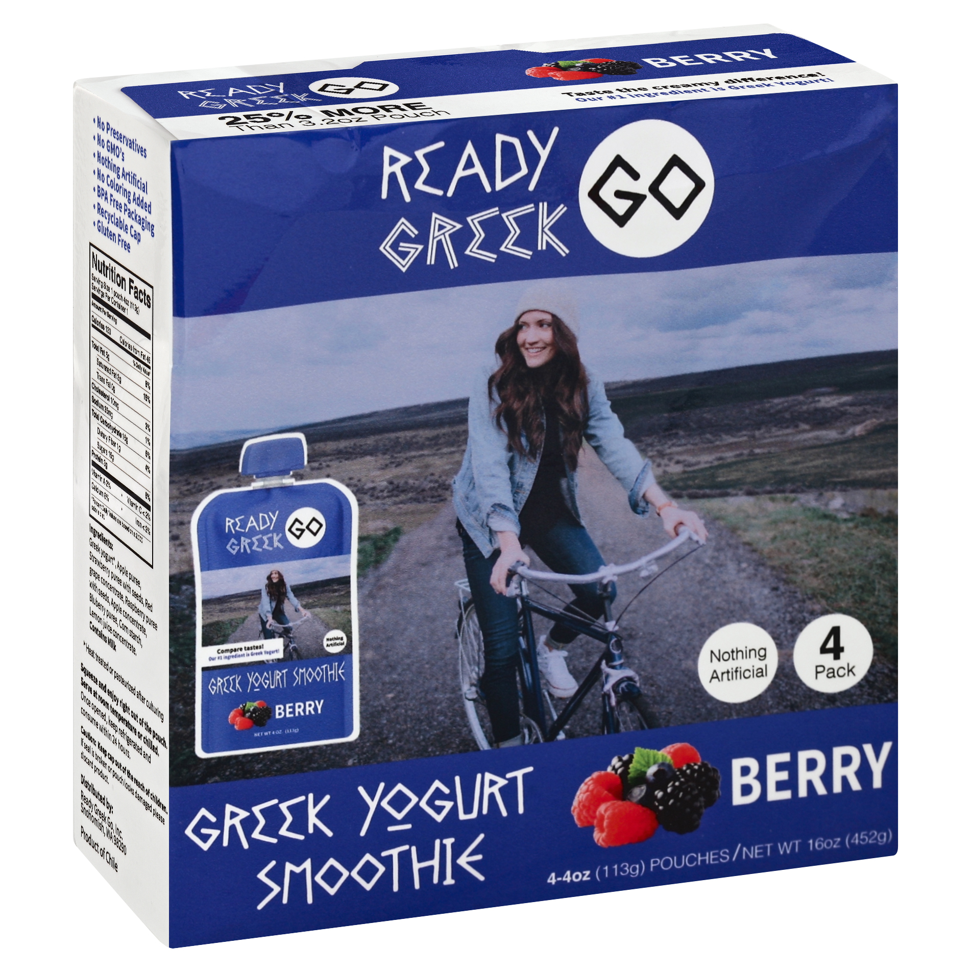 Ready Greek Go Smoothie 4 Ea