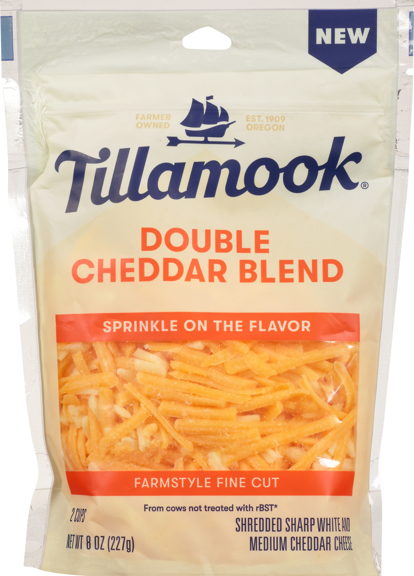 Shredded Cheese, Double Cheddar Blend, Farmstyle Fine Cut