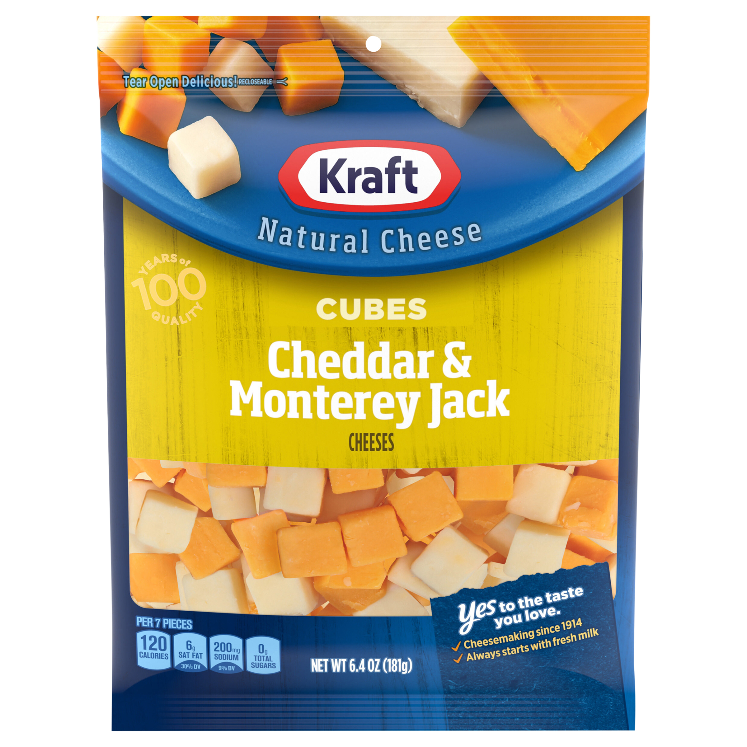 Cheese, Natural, Cheddar & Monterey Jack, Cubes