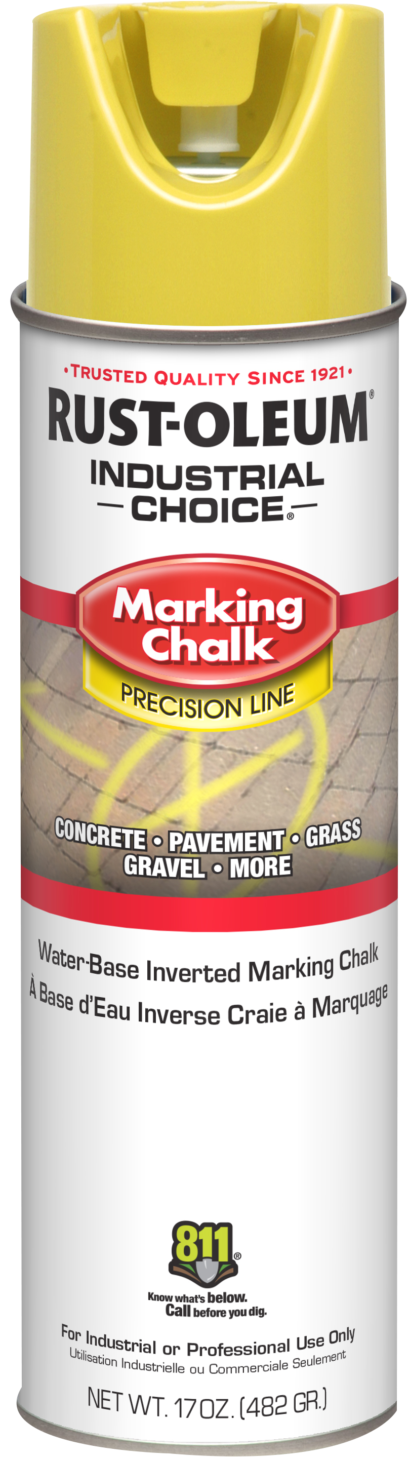 Rust-Oleum 205234 Inverted Marking Chalk,17 oz.,Yellow