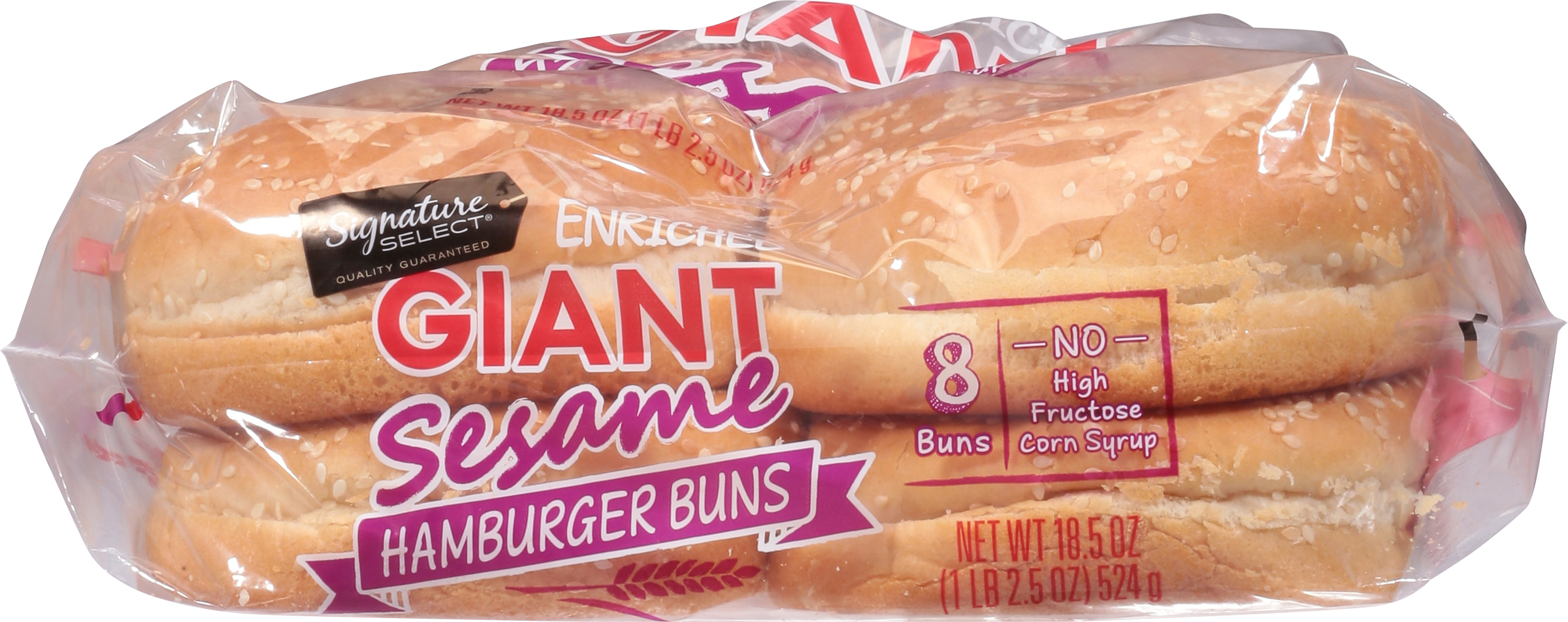 Hamburger Buns, Sesame, Giant, Enriched