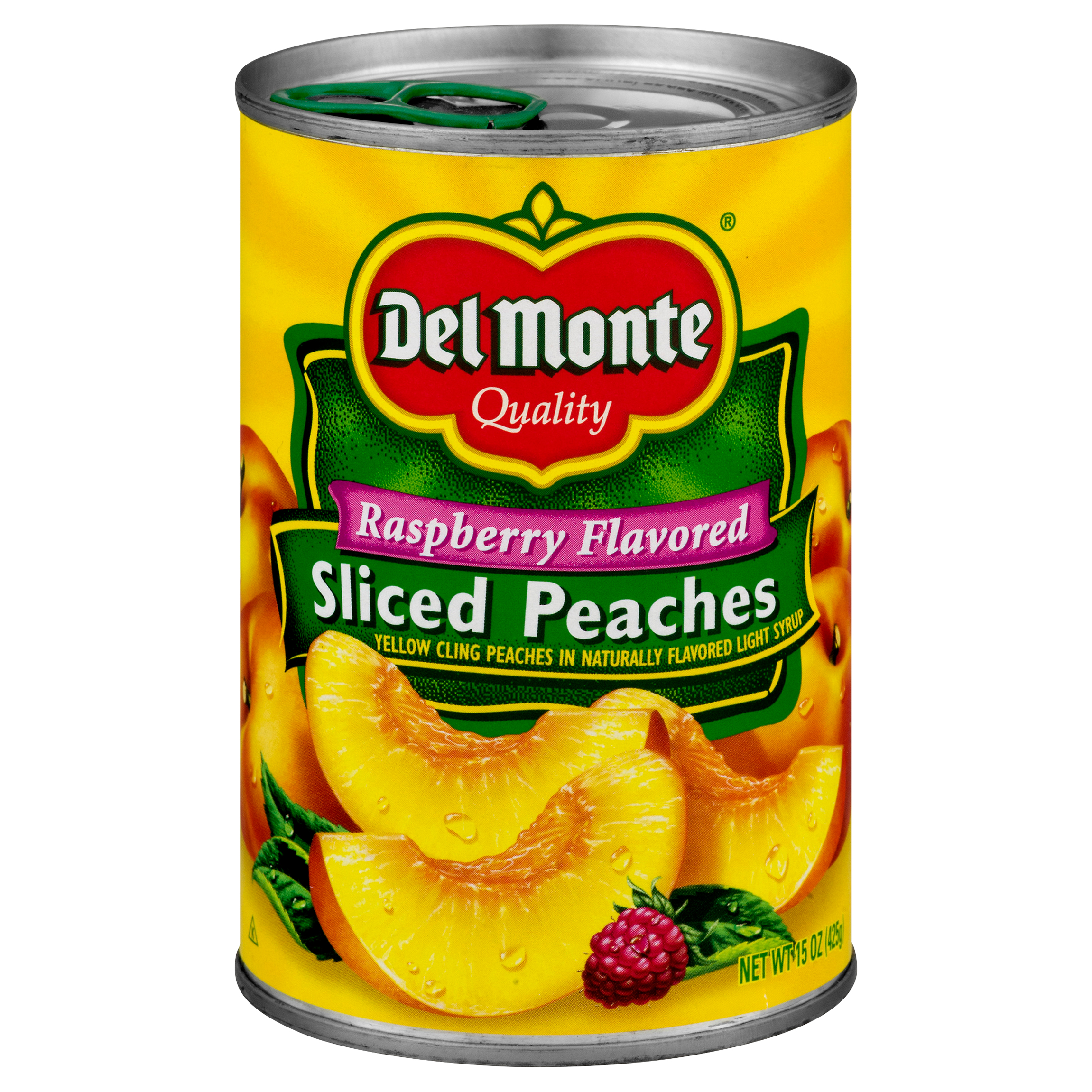 Del Monte Sliced Raspberry Flavored Peaches 15 Oz