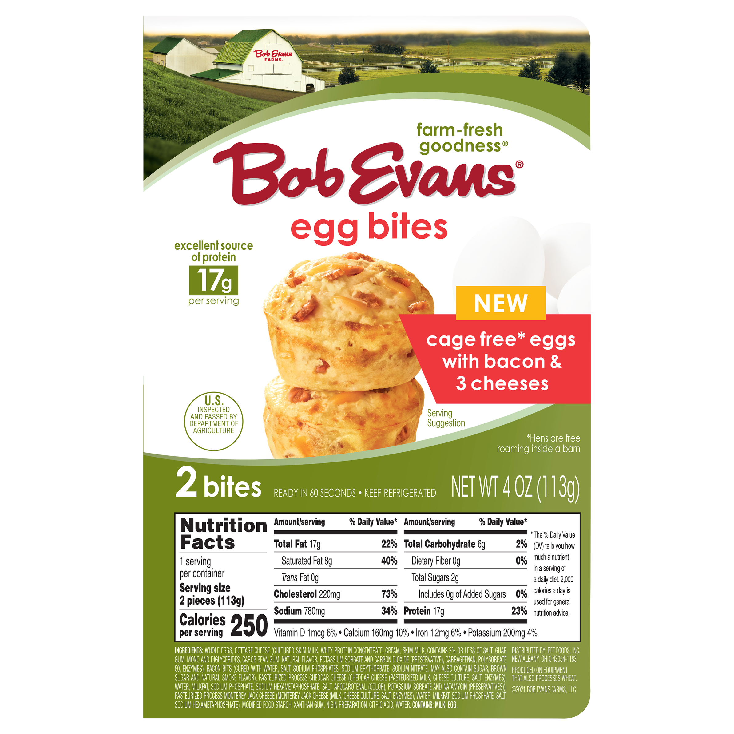 Bob Evans Bacon & 3 Cheeses Egg Bites 2 2 Ea