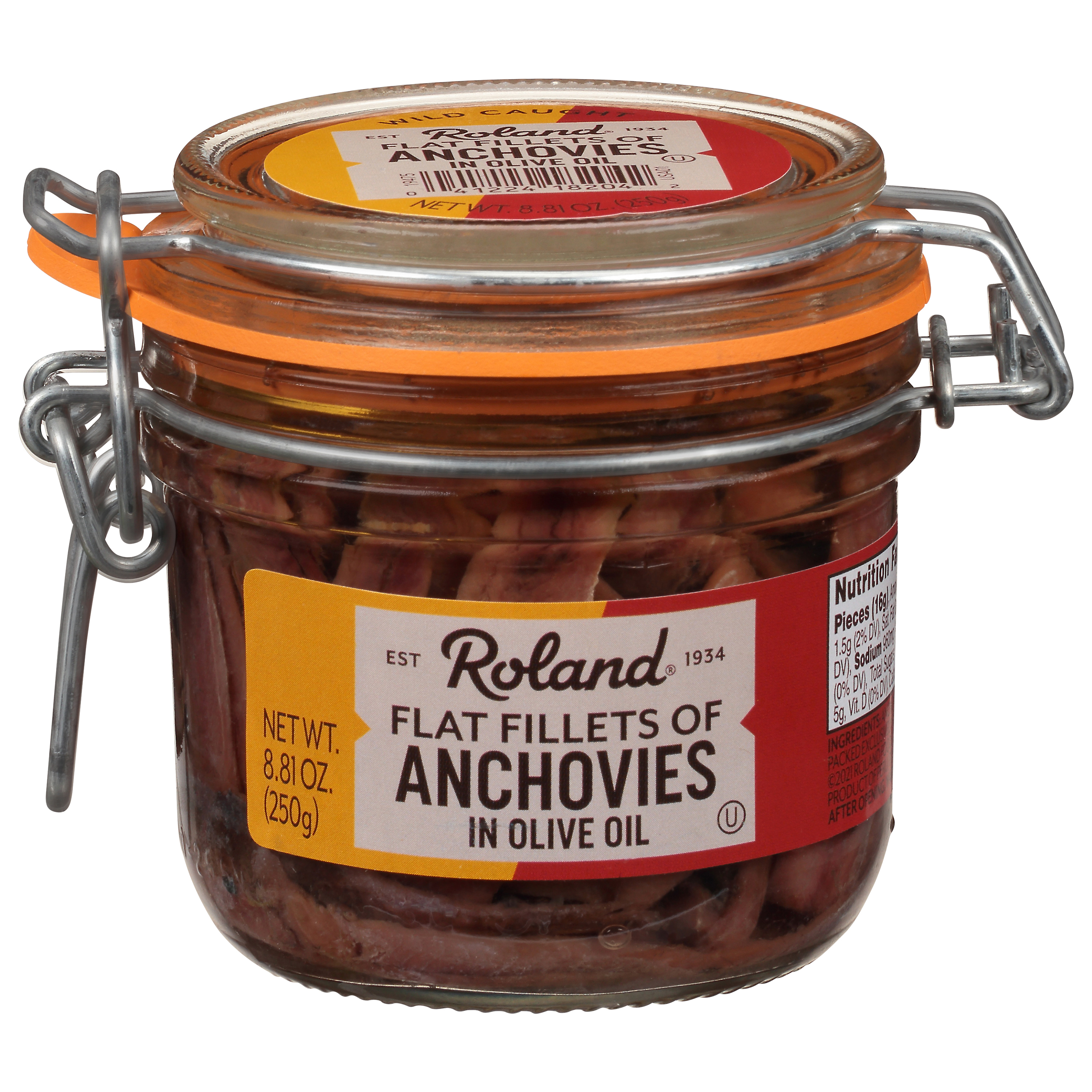 Roland In Olive Oil Flat Fillets Anchovies 8.81 Oz