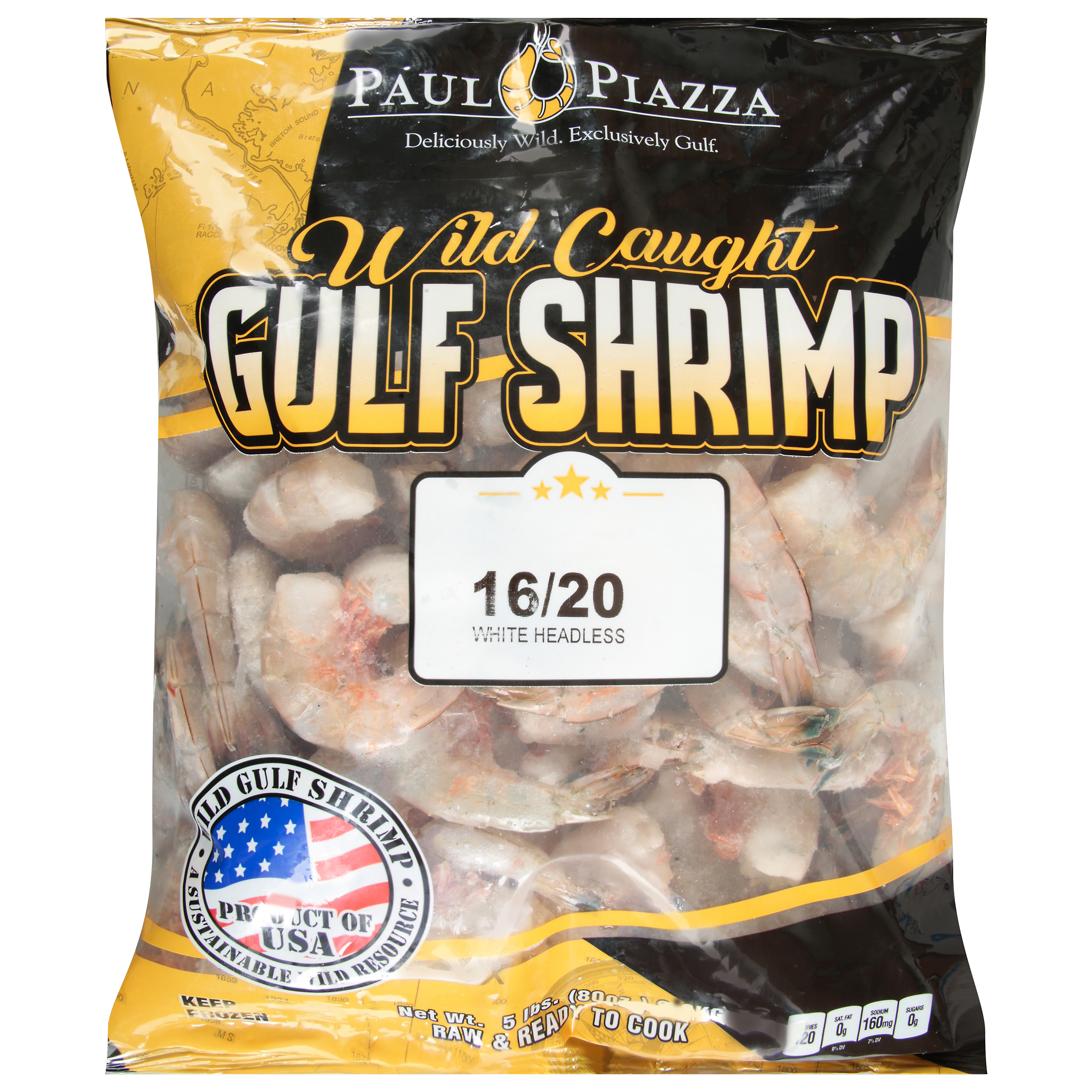 Paul Piazza Wild Caught Gulf Shrimp 5 Lb