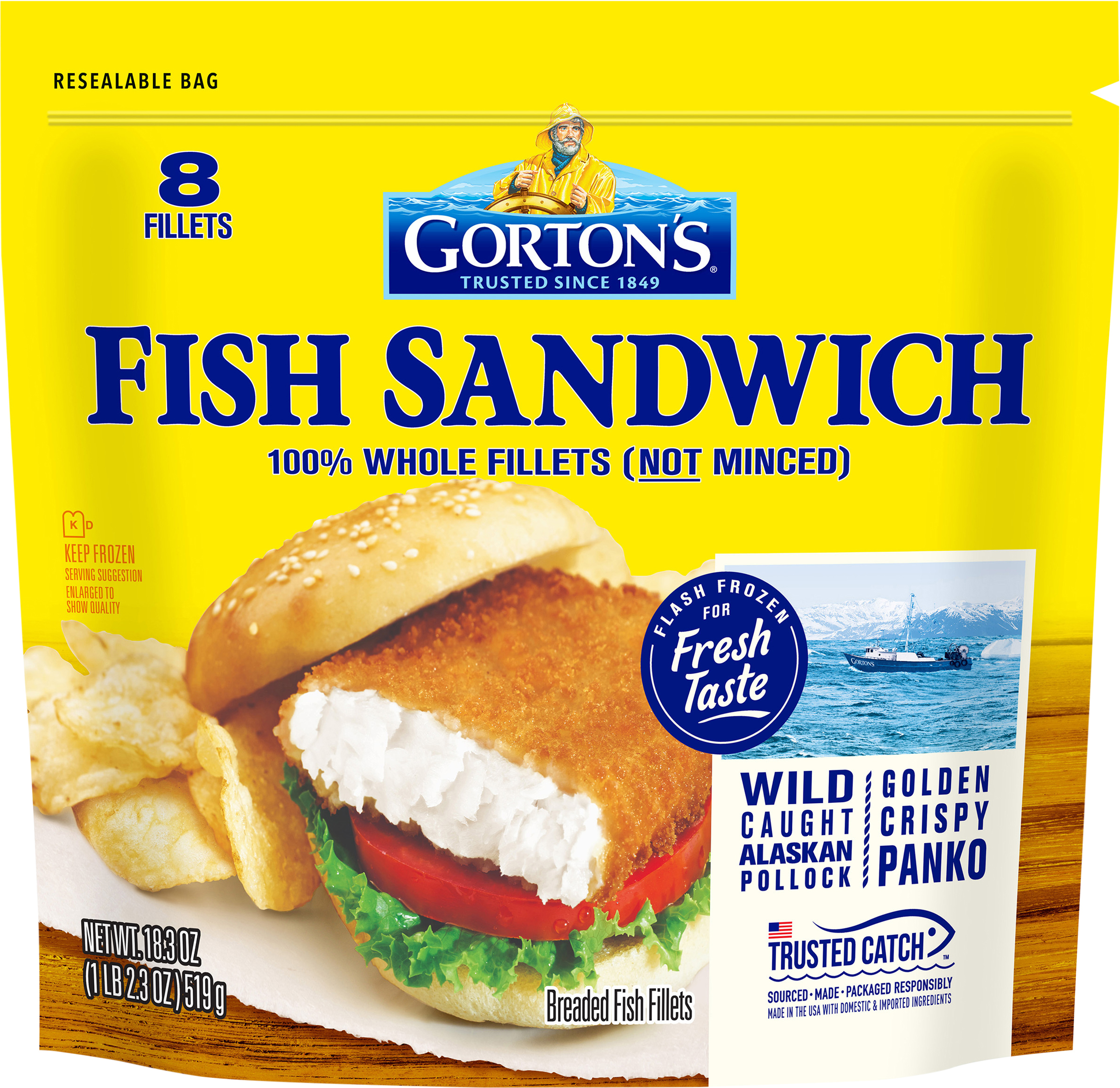 Fish Fillets, Breaded, Fish Sandwich