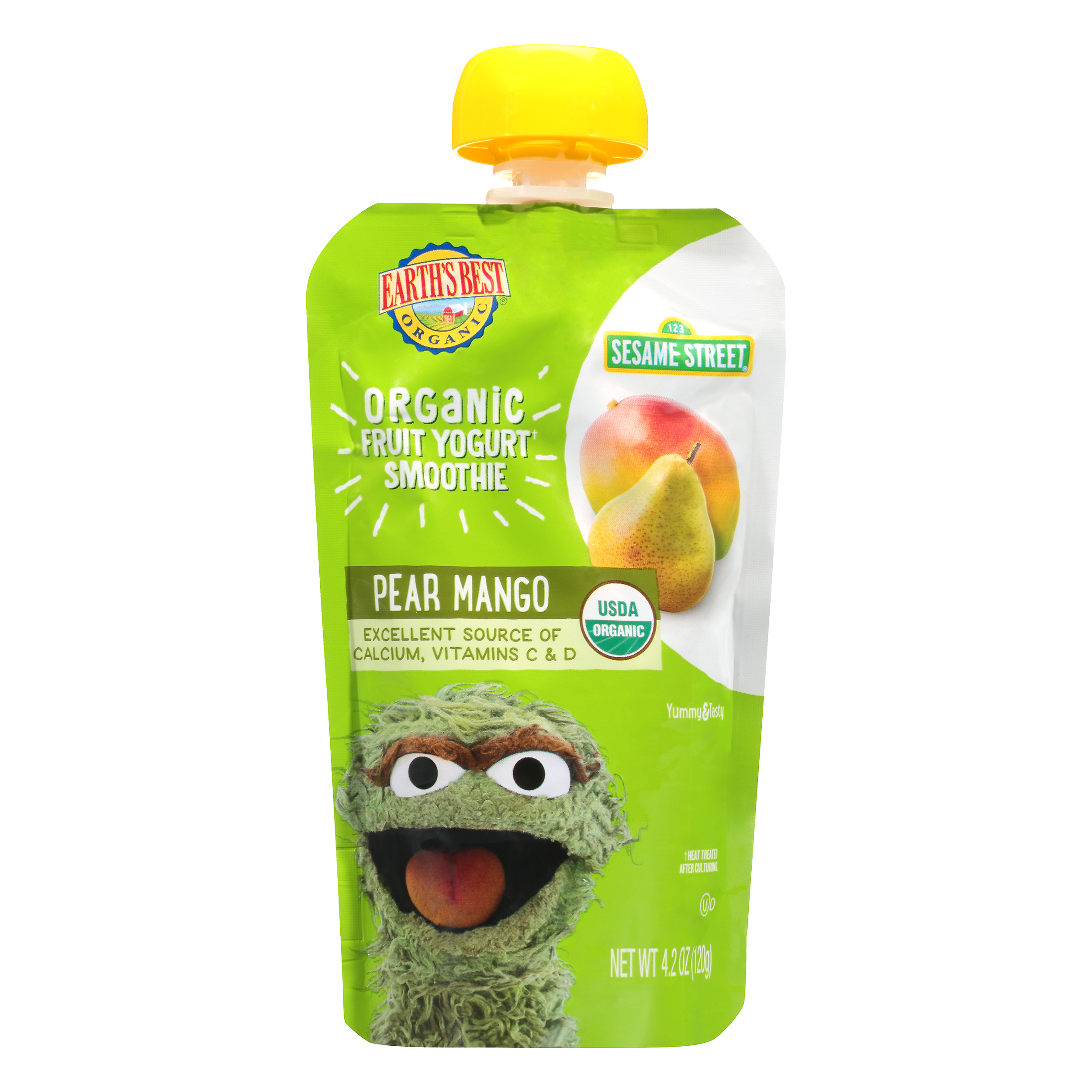 Earth's Best Organic® Sesame Street® Pear Mango Organic Fruit Yogurt Smoothie 4.