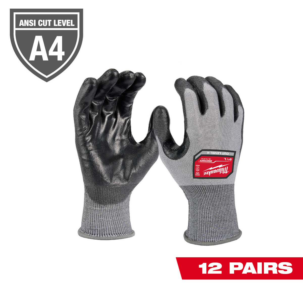 P-Grip Polyurethane Coated Glove, Gray/Gray, 12/pair