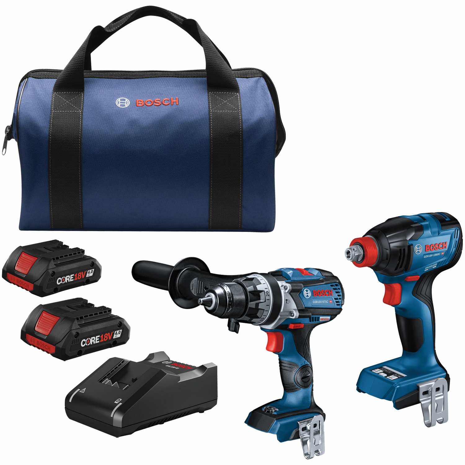 Bosch 18V 2-Tool Combo Kit W/ Connected-Ready Freak Two-In-One Impact  Driver & 1/2 Hammer Drill W/ Batteries - White Cap