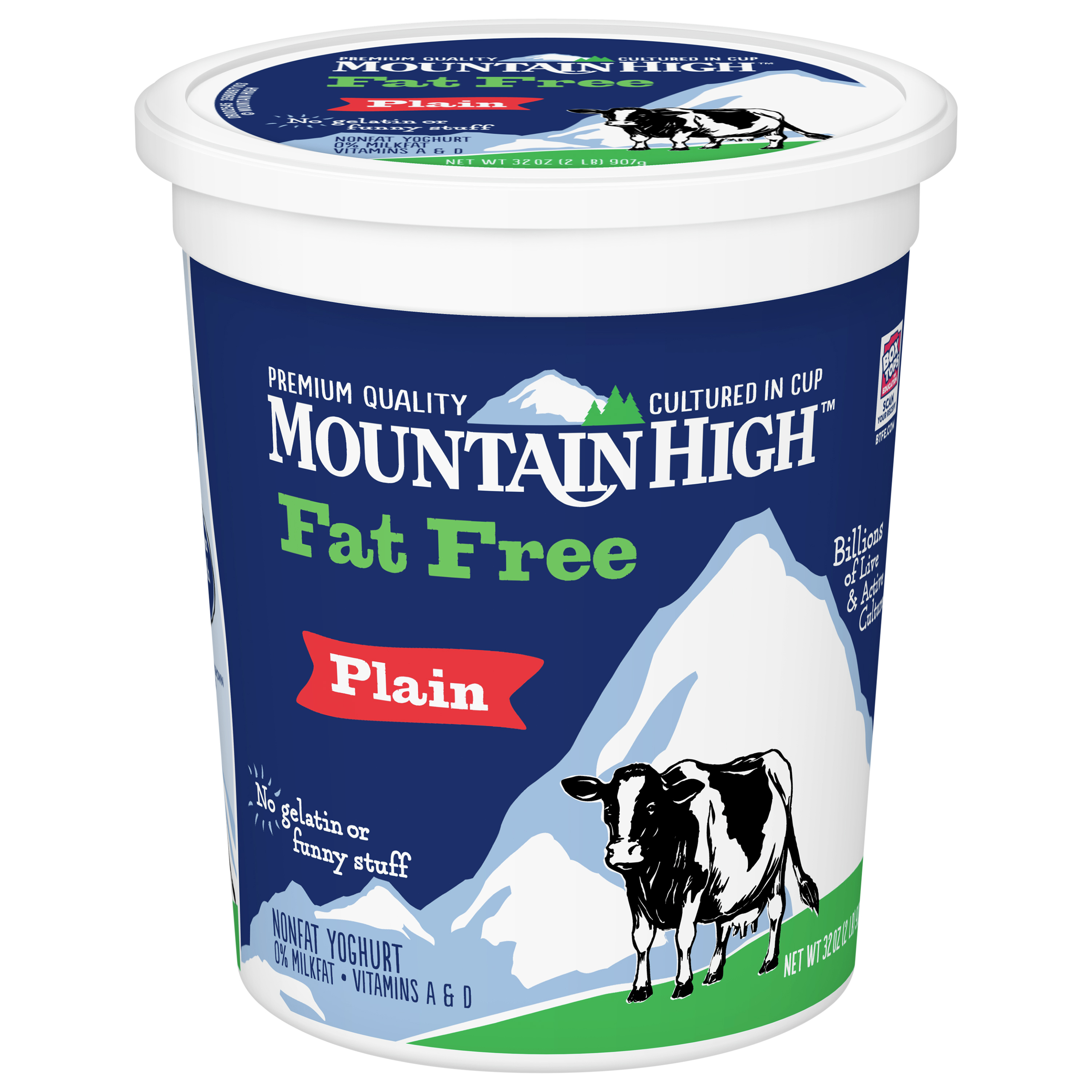 Yoghurt, Fat Free, Nonfat, Plain