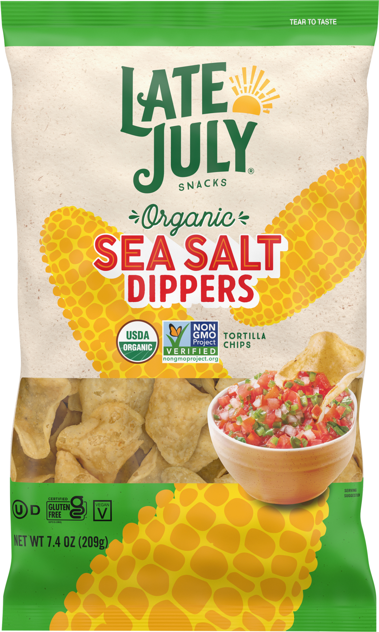 Tortilla Chips, Organic, Sea Salt, Dippers