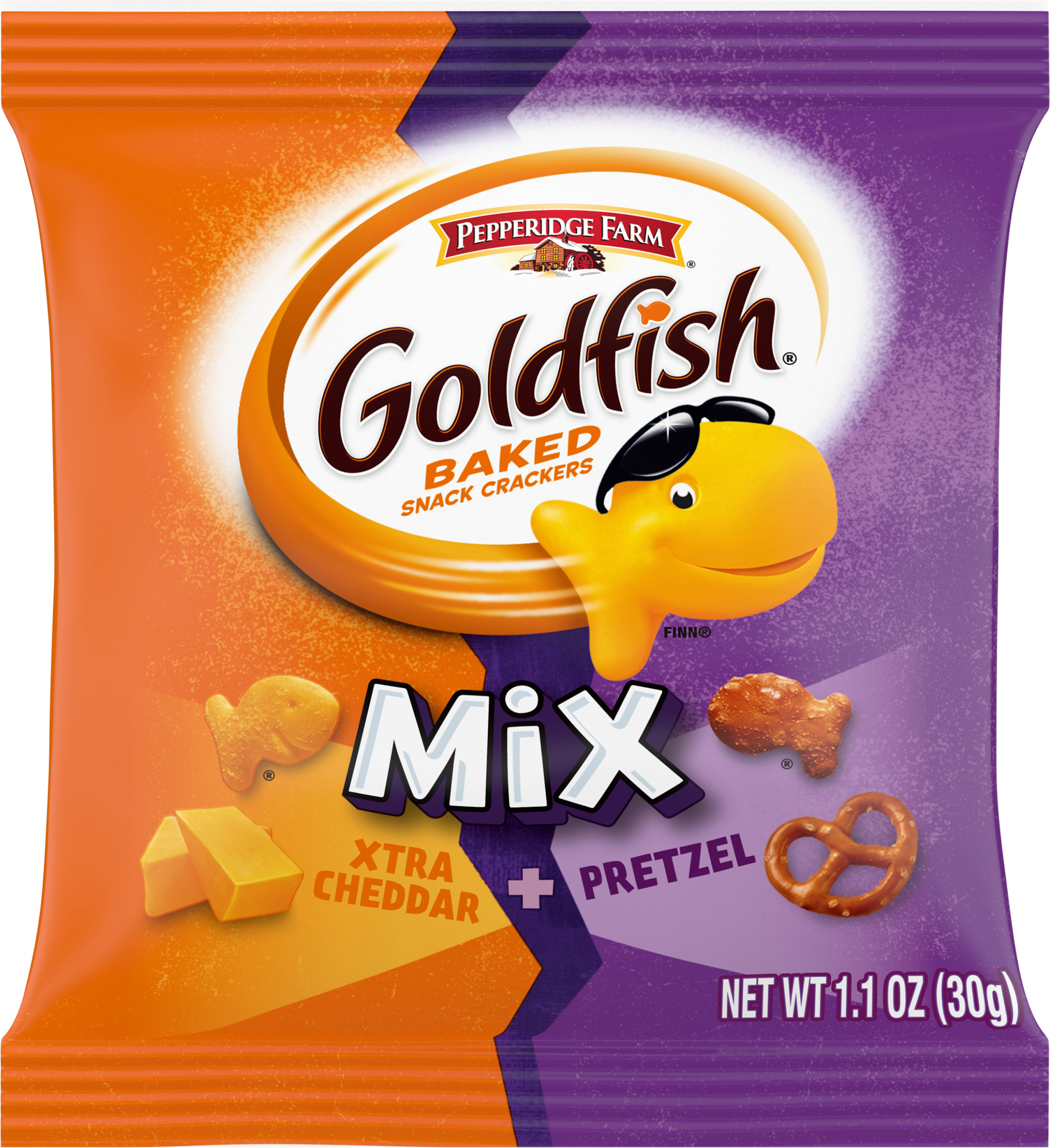 Snack Crackers Mix, Baked, Xtra Cheddar + Pretzel