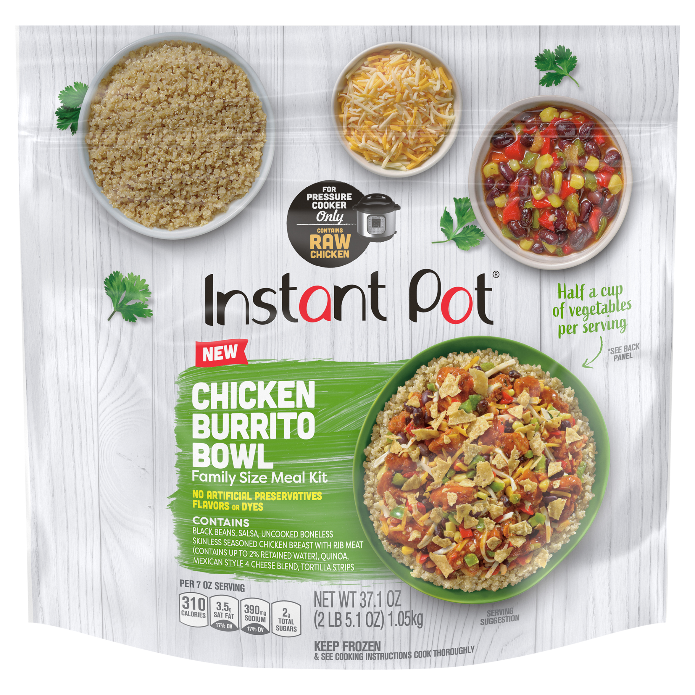 Instant Pot Chicken Burrito Bowl Family Size Meal Kit, 40.7 Oz Bag