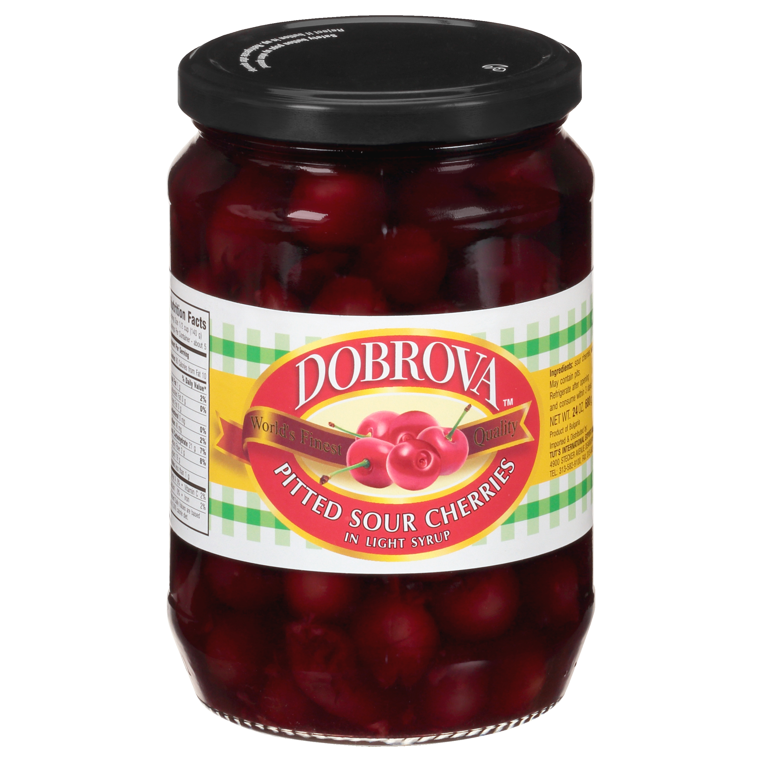 Dobrova Pitted Sour Cherries In Light Syrup 24 Oz