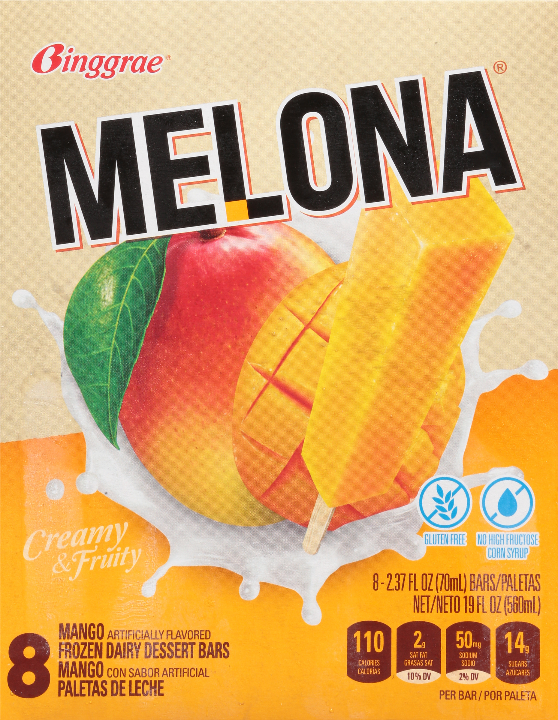 Frozen Dairy Dessert Bars, Mango