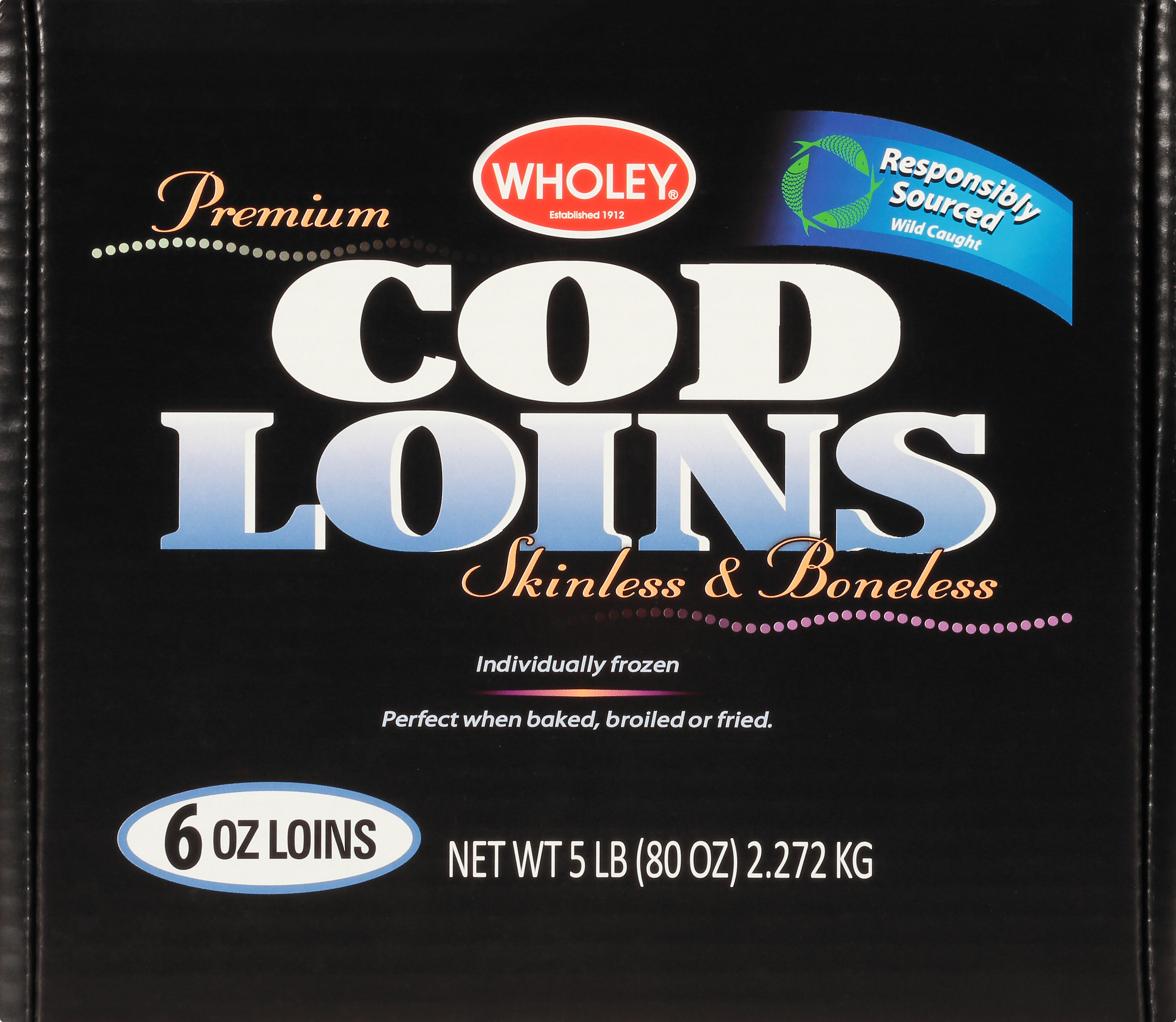 Cod Loins, Premium, Skinless & Boneless