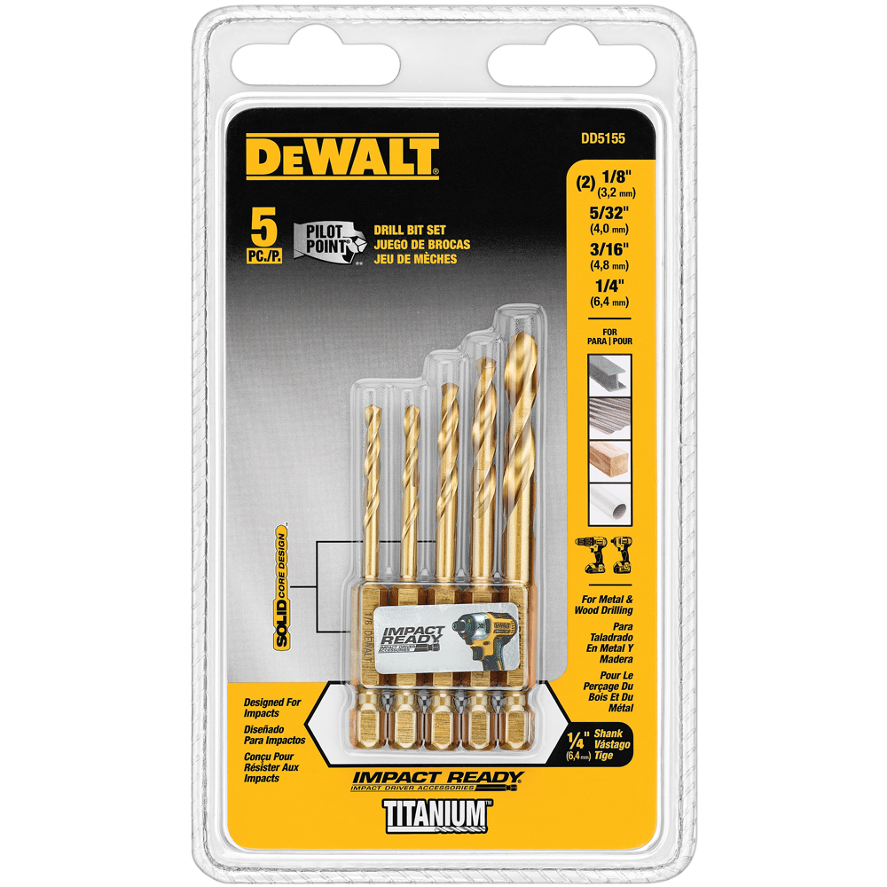 DEWALT 1/2 Titanium Ir Drill Bit Black And Decker - White Cap