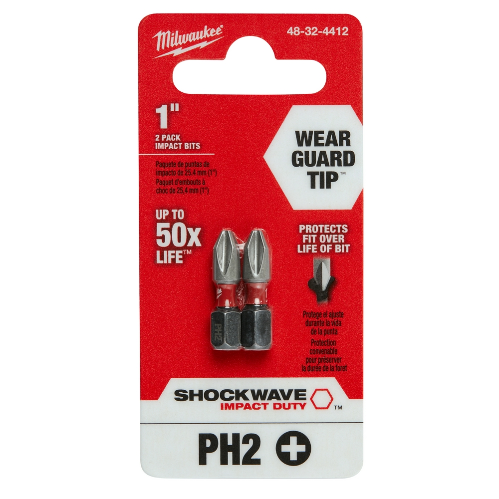 White Cap | Milwaukee #2 SHOCKWAVE Phillips Power Bit Tip