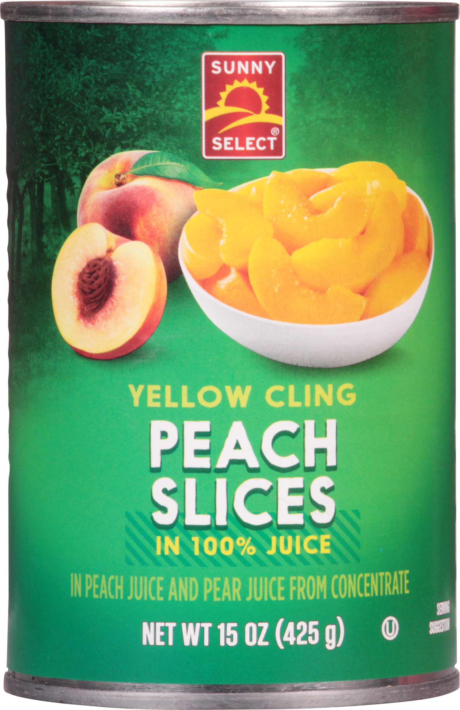 Peach Slices in 100% Juice, Yellow Cling