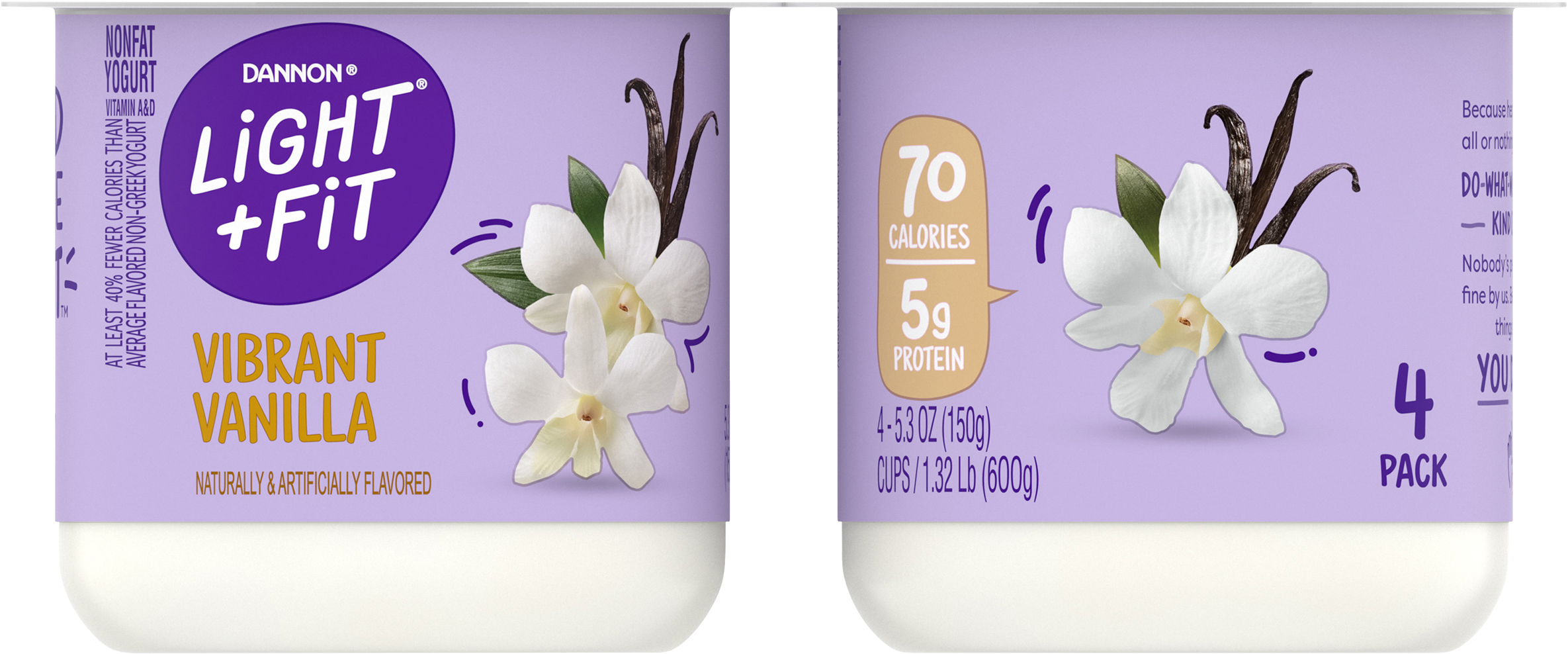 Yogurt, Nonfat, Vibrant Vanilla, 4 Pack