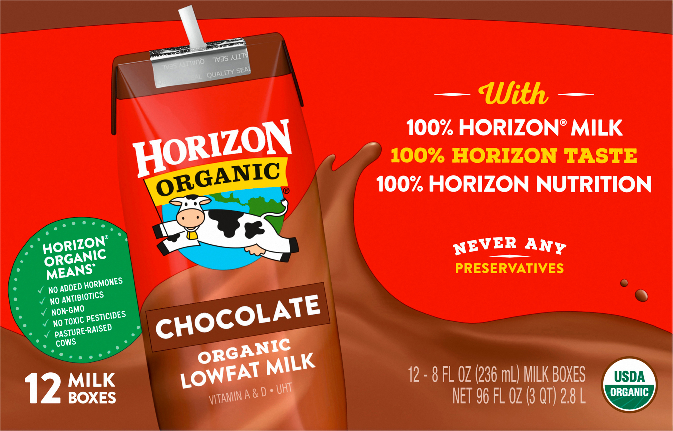 Milk, Low Fat, Organic, Chocolate