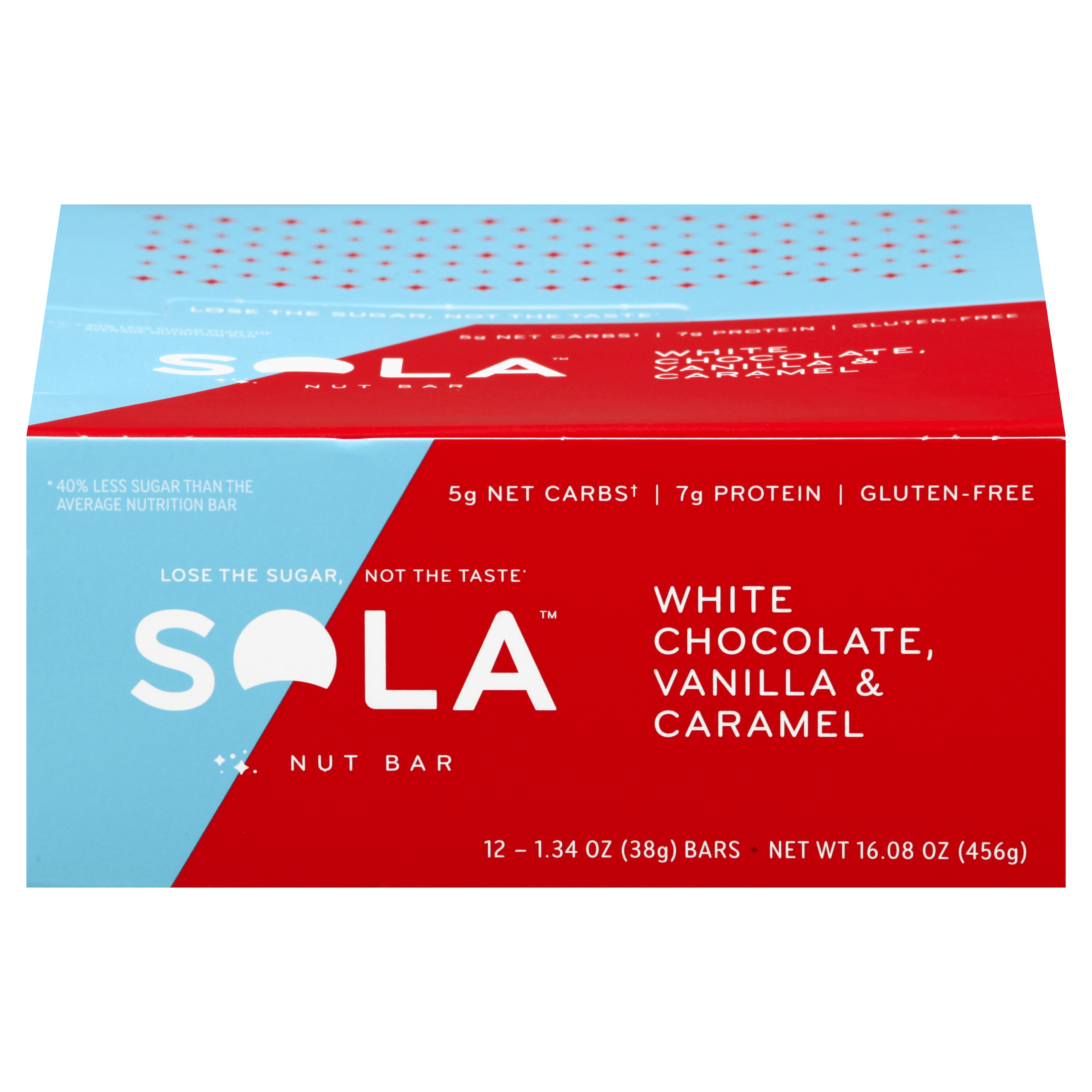 Sola White Chocolate, Vanilla & Caramel Nut Bar 12 Ea