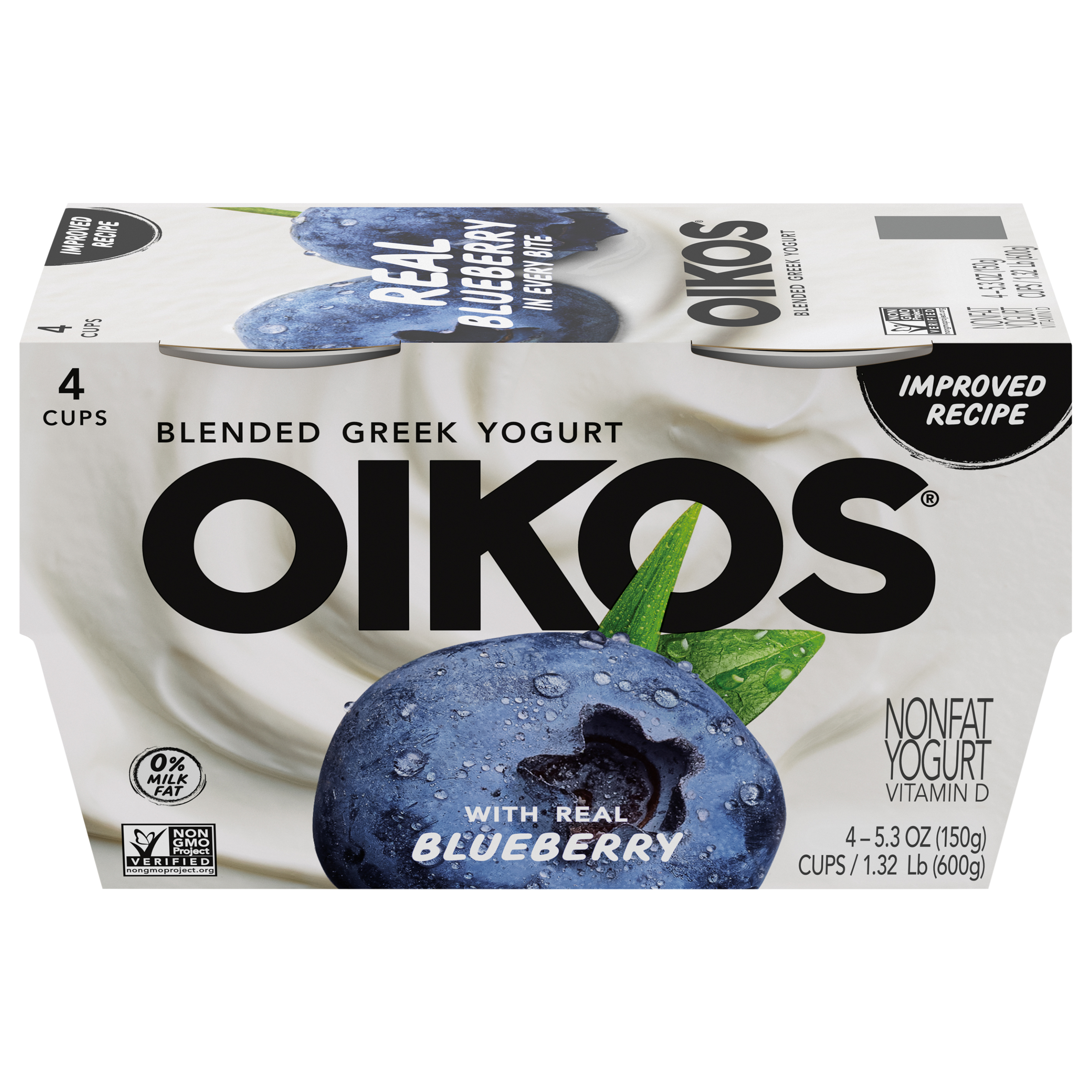 Yogurt, Nonfat, Blueberry, Blended, Greek