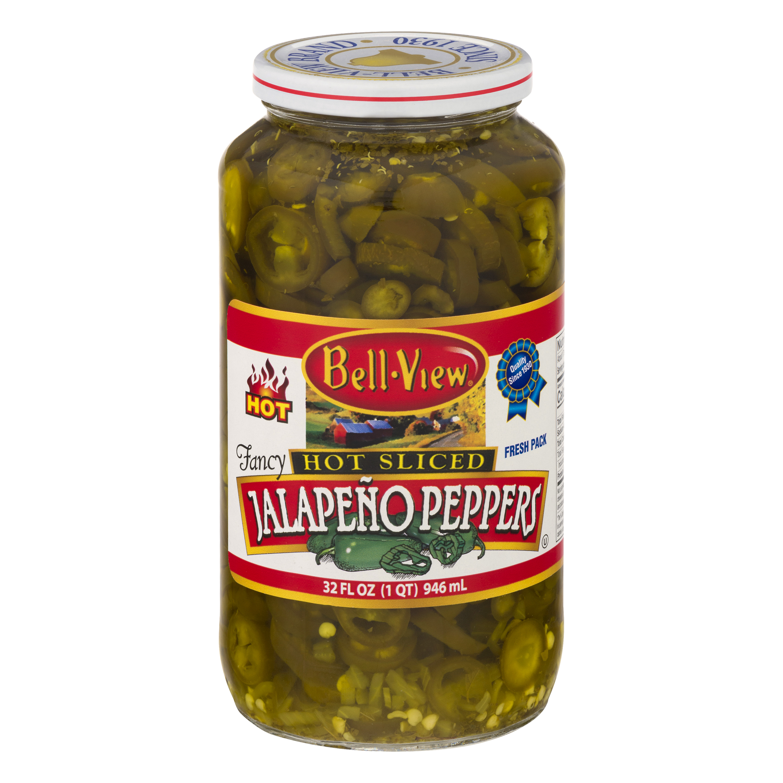 Bell View Hot Sliced Fresh Pack Jalapeno Peppers 32 Oz