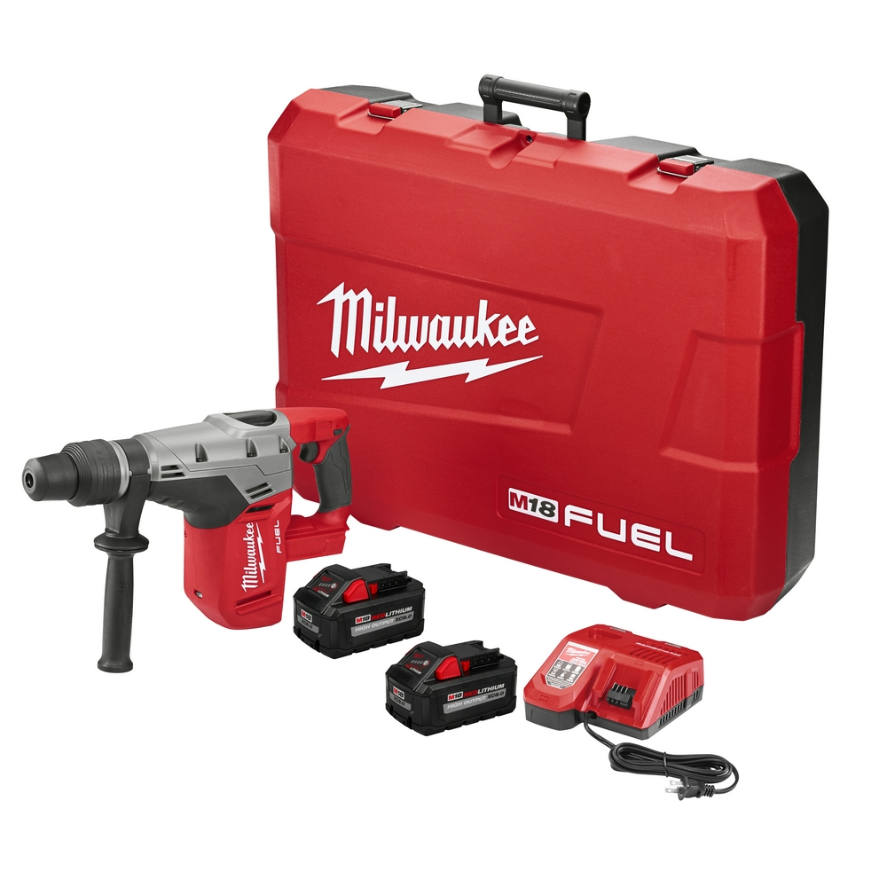 White Cap Milwaukee M18 Fuel 1 9 16 SDS Max Hammer Drill 2 Battery Kit