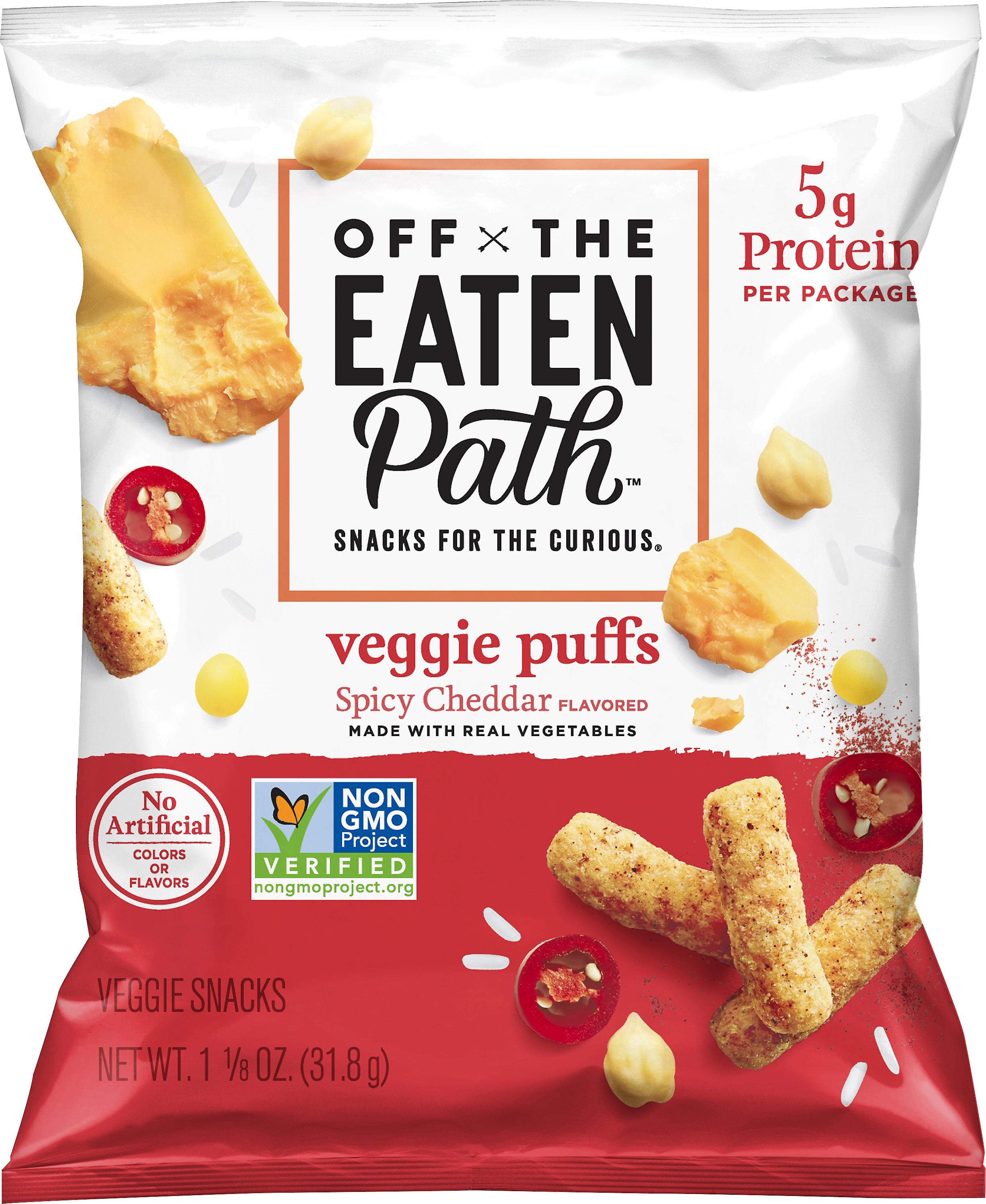 Veggie Snacks, Spicy Cheddar Flavored, Veggie Puffs