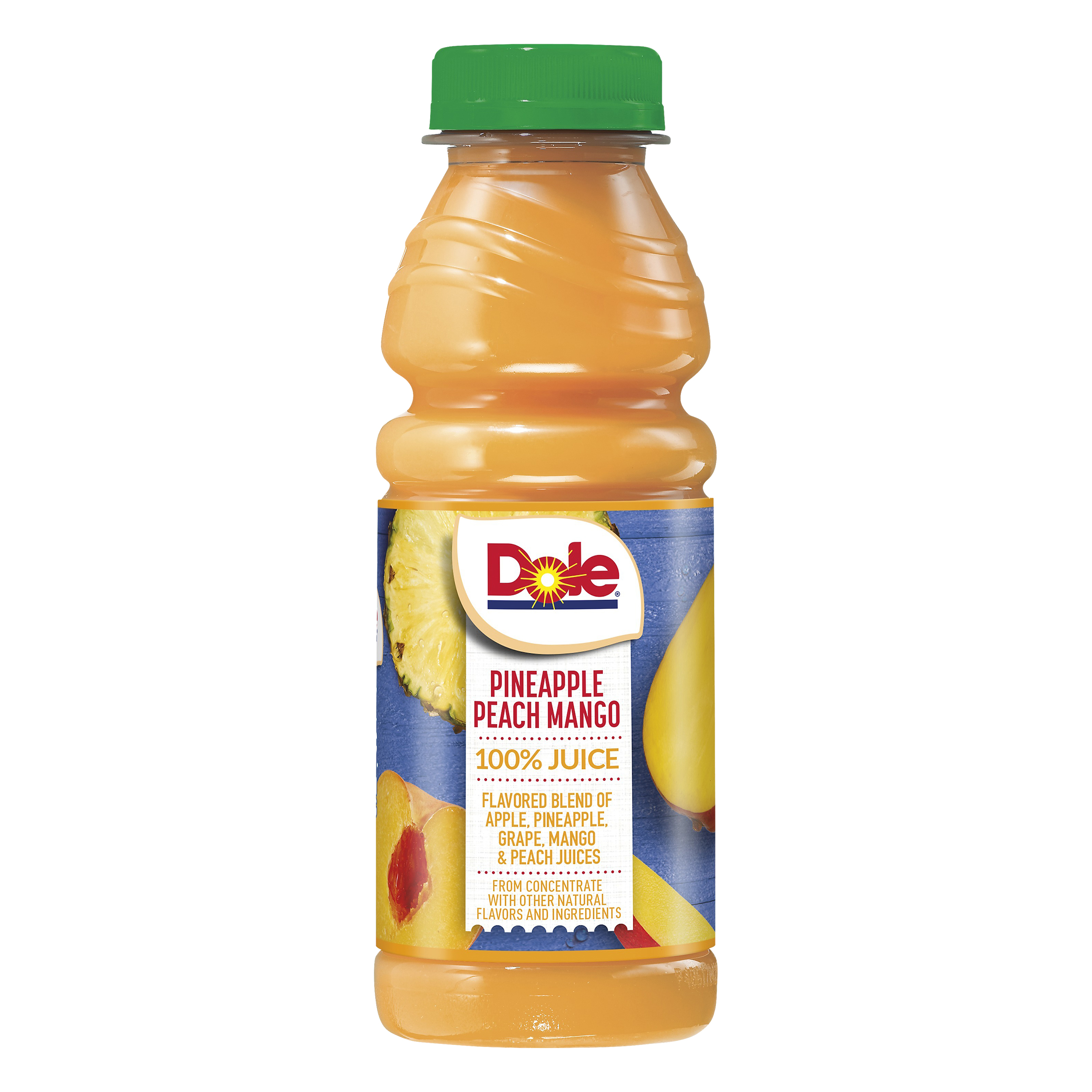 Dole 100% Juice Pineapple Peach Mango Flavored 15.2 Fl Oz Bottle
