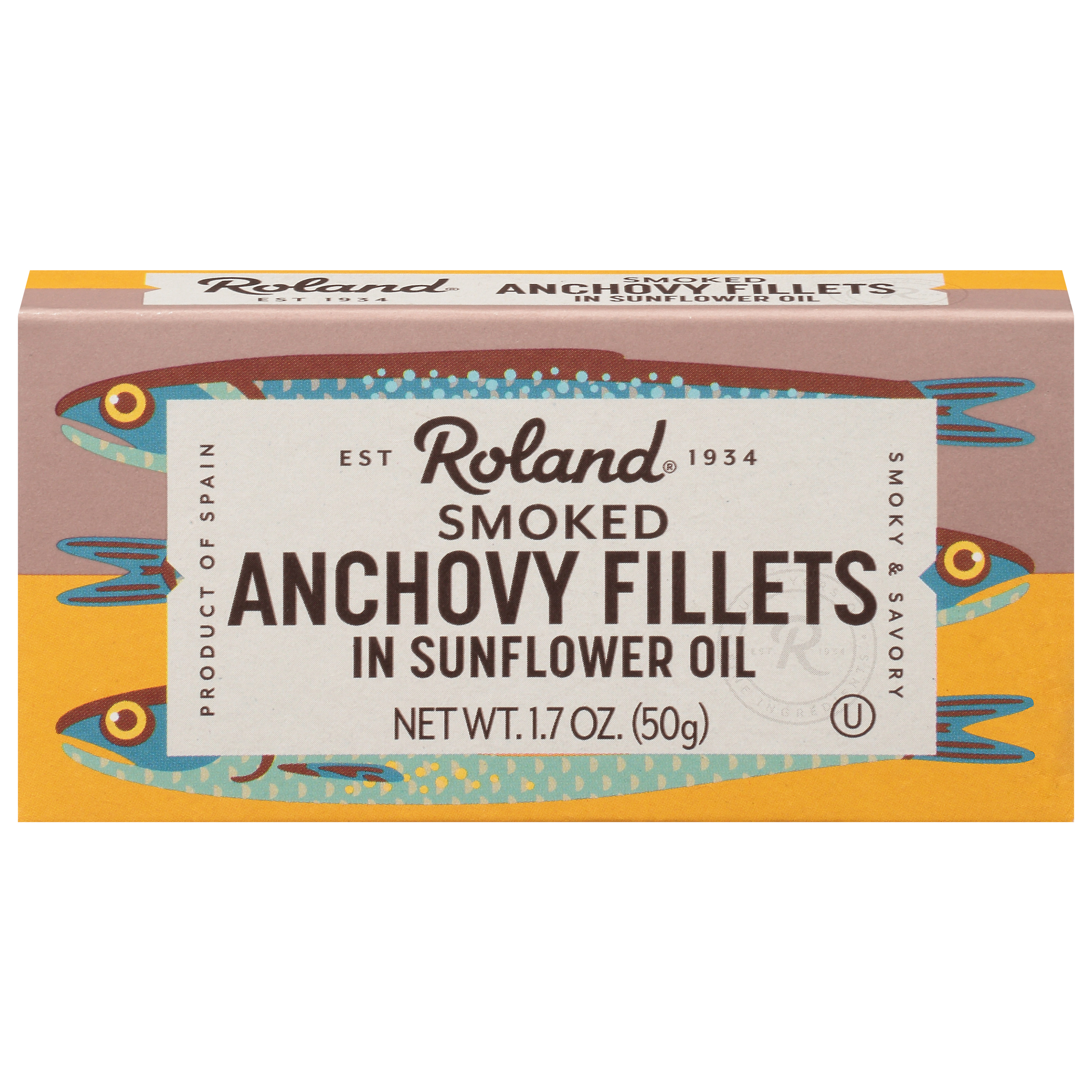 Roland In Sunflower Oil Smoked Anchovy Fillets 1.7 Oz